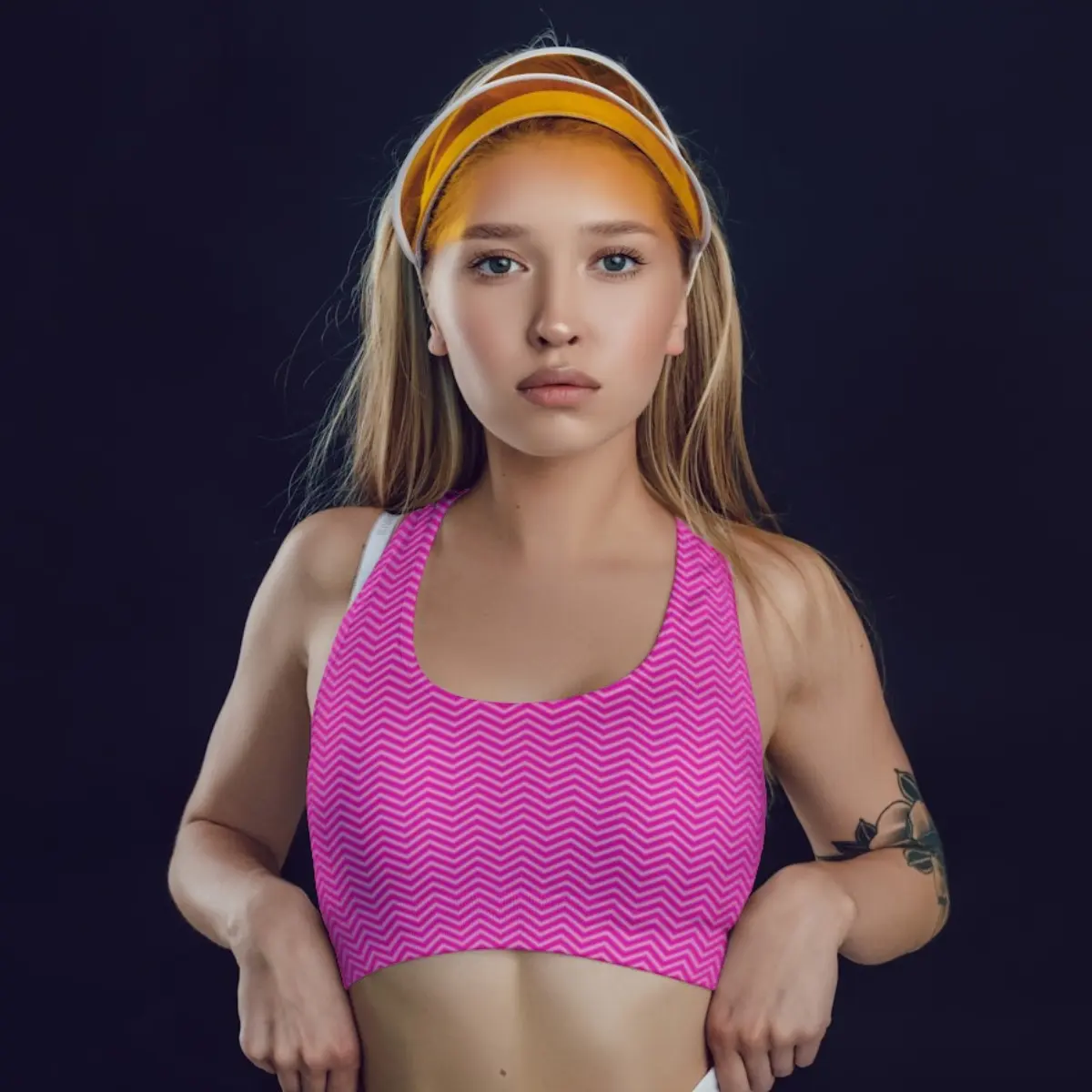 Zigzag Pink Sports Bra