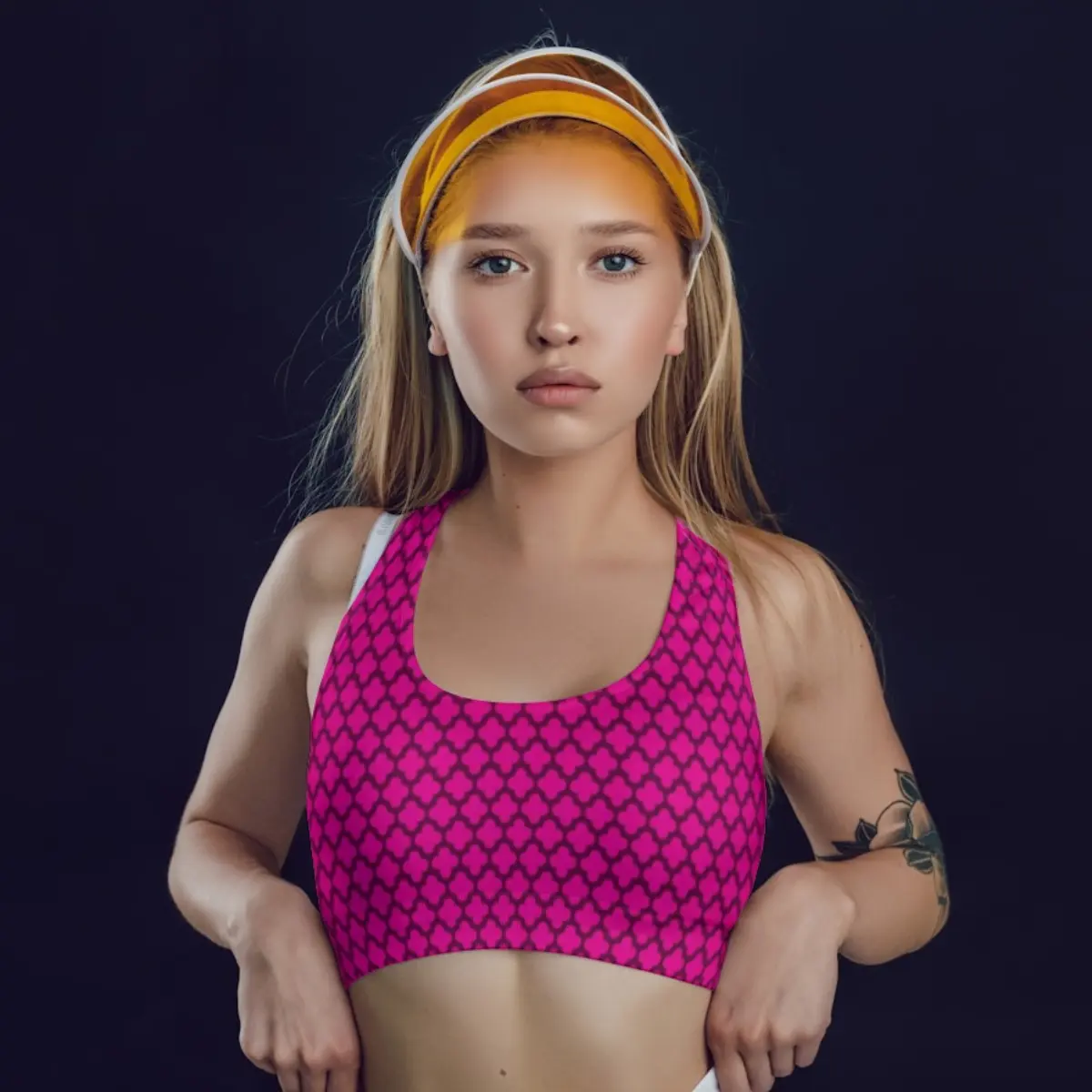 Casual Abstract Print Rani Color Everyday Exercise Yoga Sports Bra