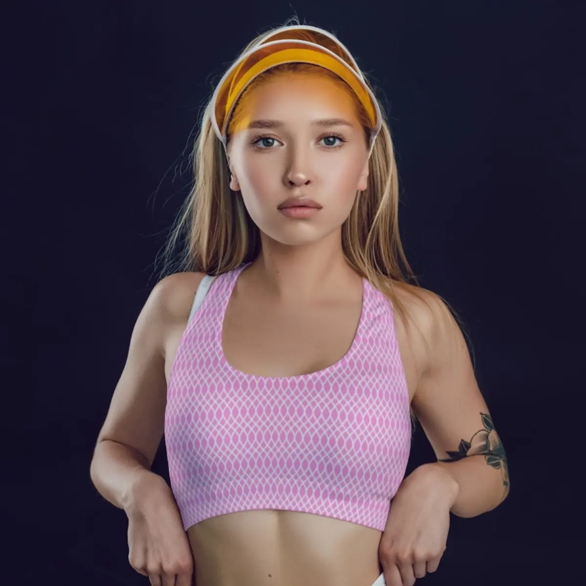 Stretchable Premium Elastane Lycra Pink Sports Bra