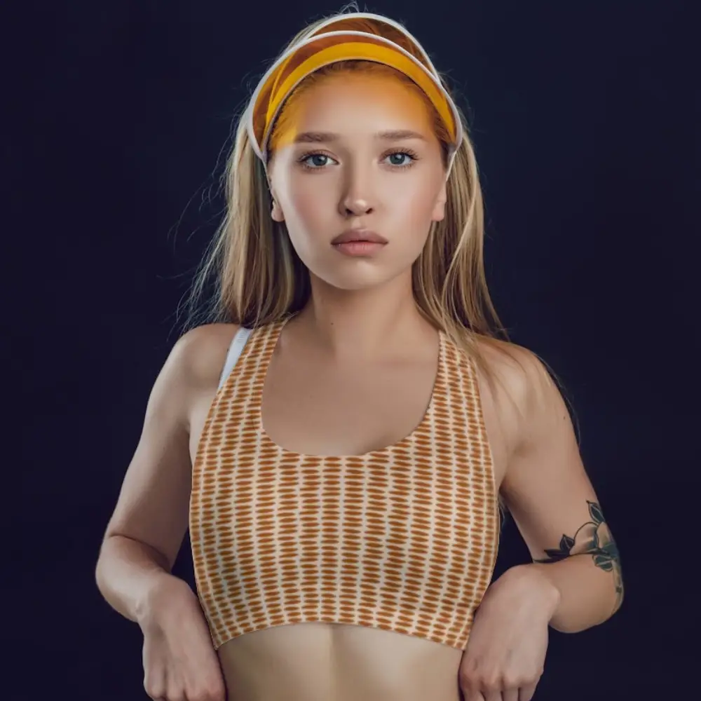 Pebbles Print Brown Gym And Yoga Training Sports Bra