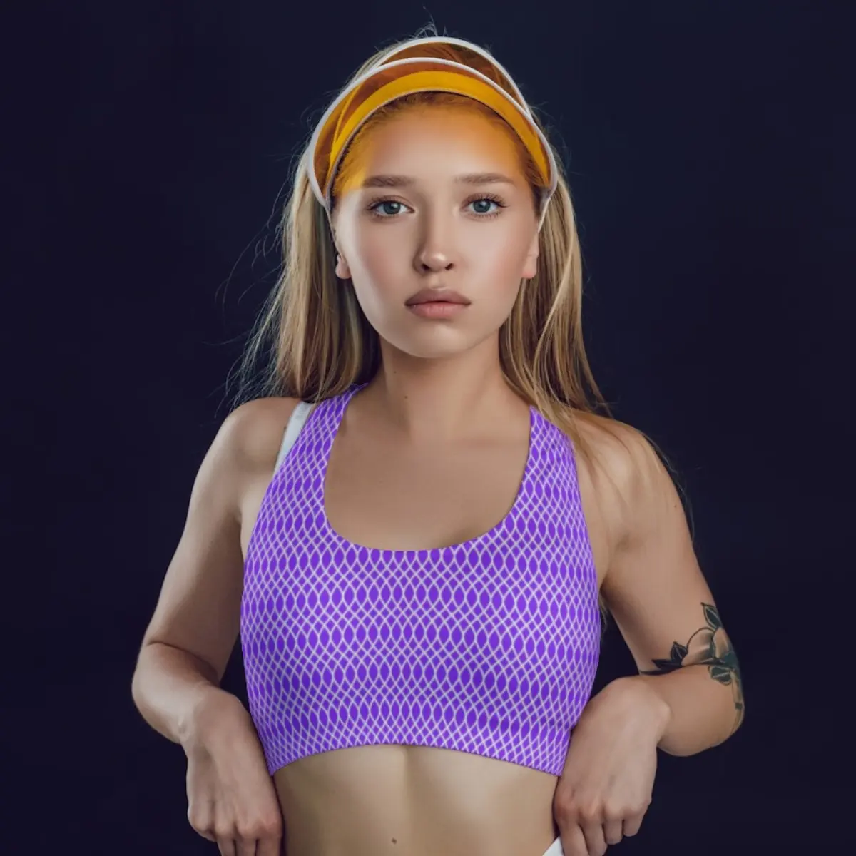 Stretchable Premium Elastane Lycra Purple Sports Bra