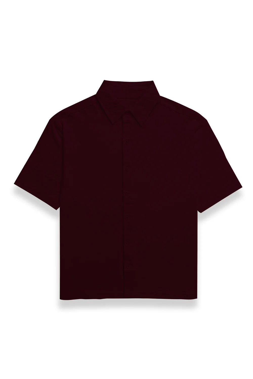 Unisex Oversized Half Sleeve Cotton Shirt Maroon