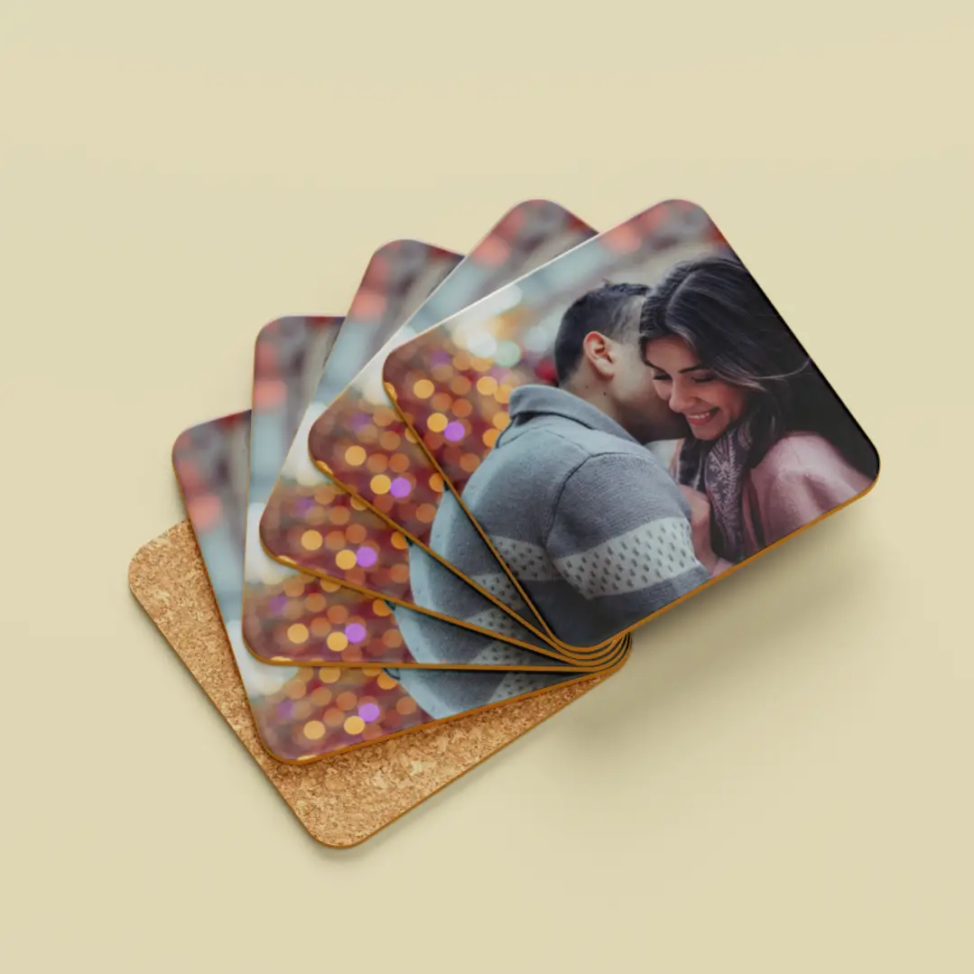 Customized Square Coasters For Tea, Dinning Table Pack Of 5 - Image 3