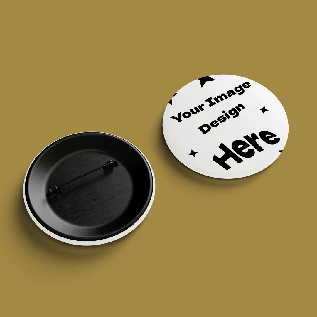 Customized Big Button Badges Black In Pack Of 10 - Image 3