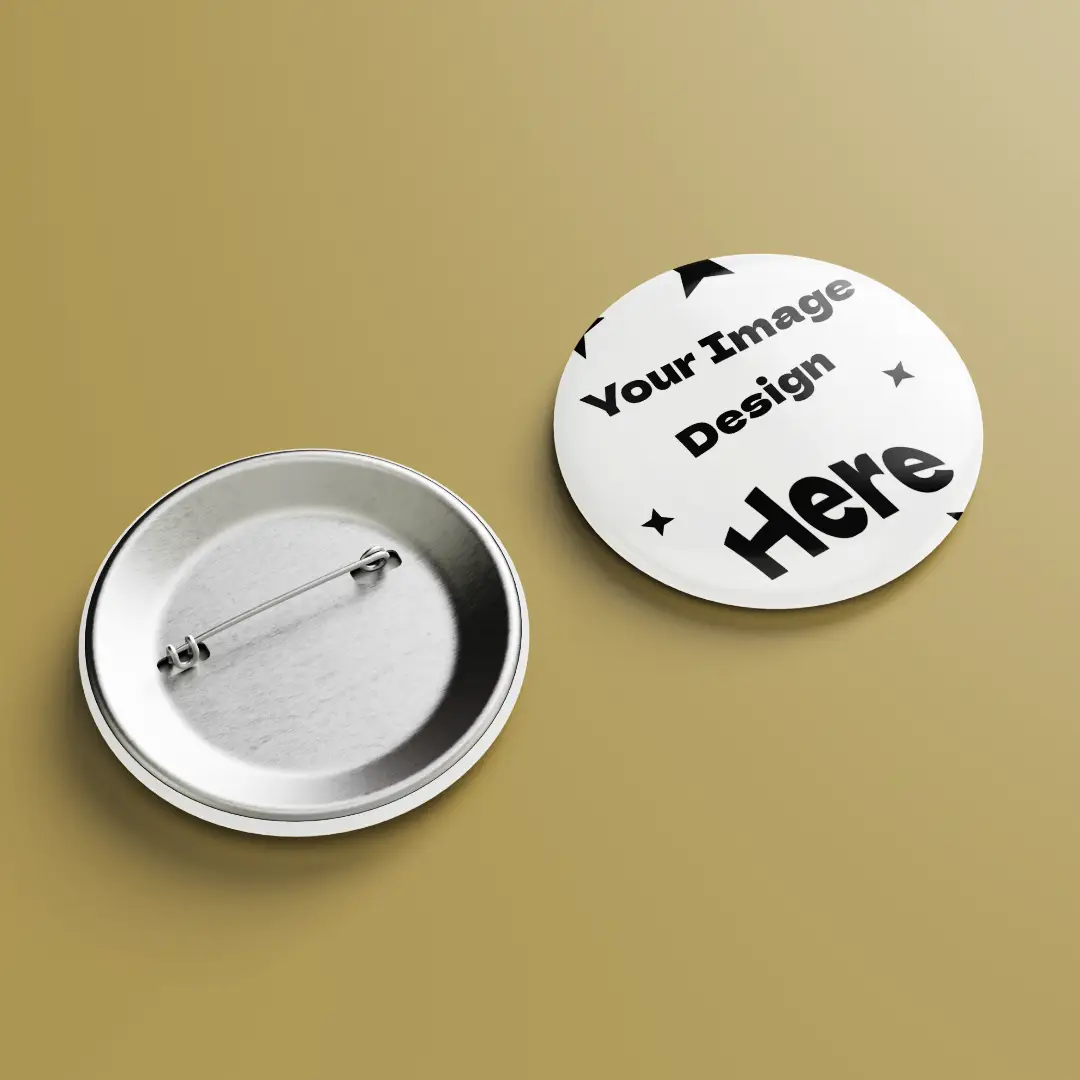 Customized Button Badges White Pack Of 10