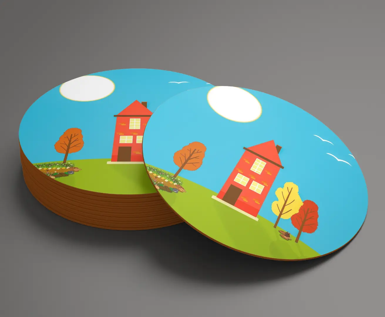 Customized Round Coasters For Tea, Dinning ,Meeting Table Pack Of 5 - Image 2