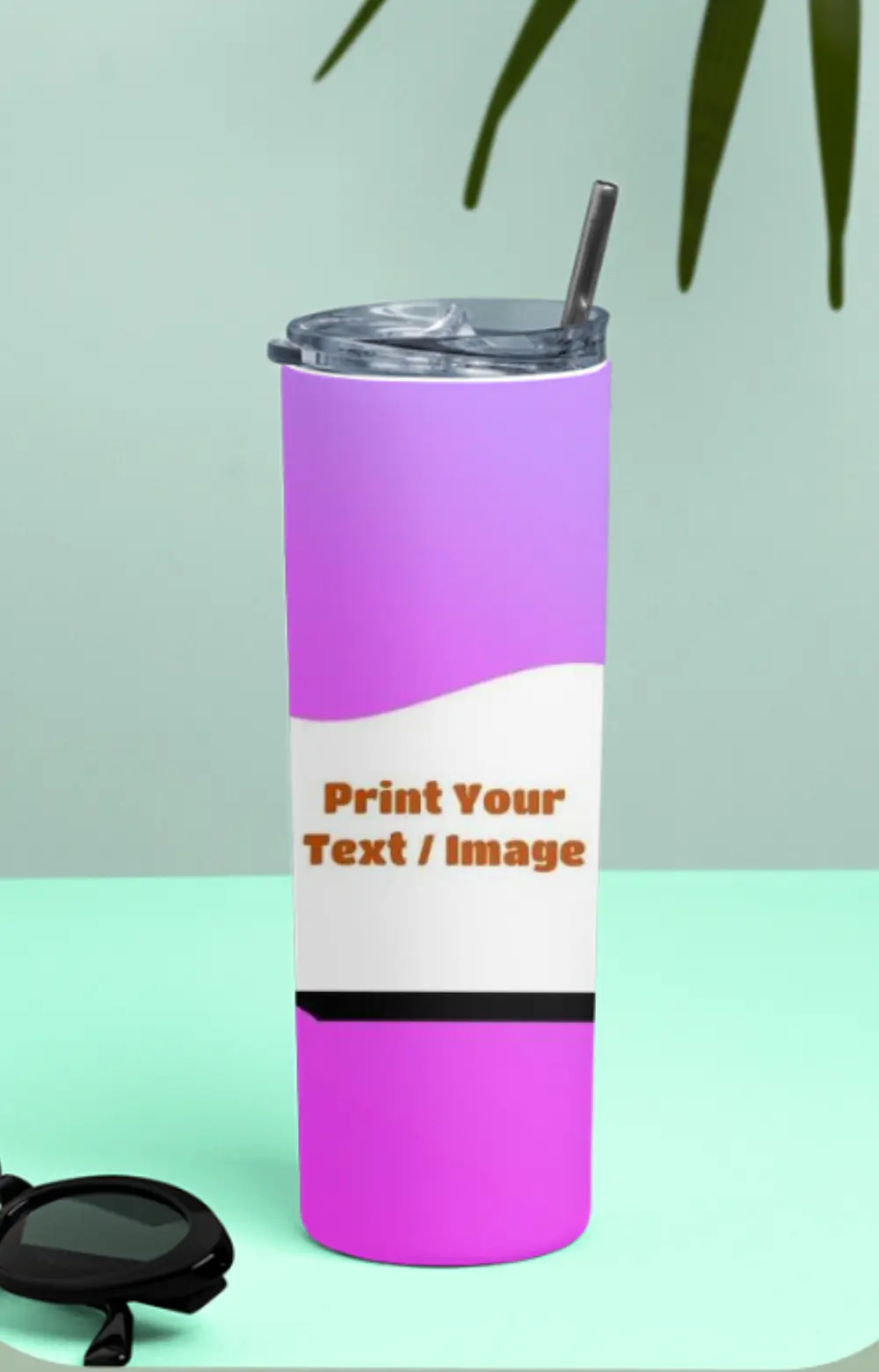 Customised Stainless Steel Tumbler Bottle With Metal Straw