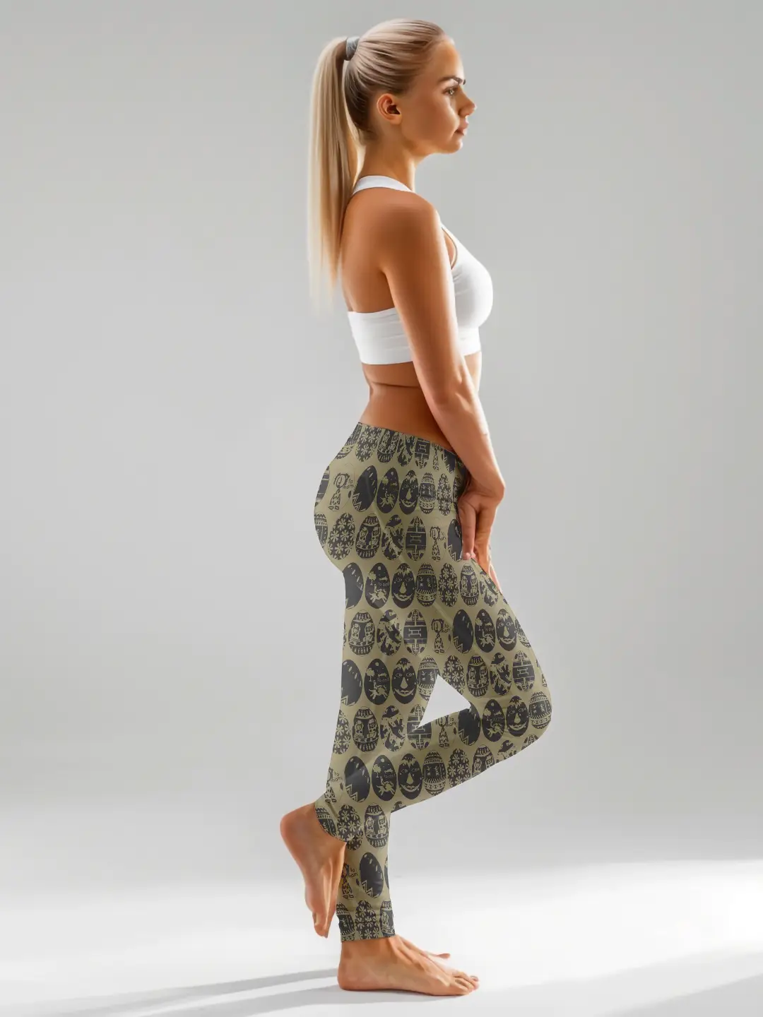 African Egg Printed Women Leggings - Image 4