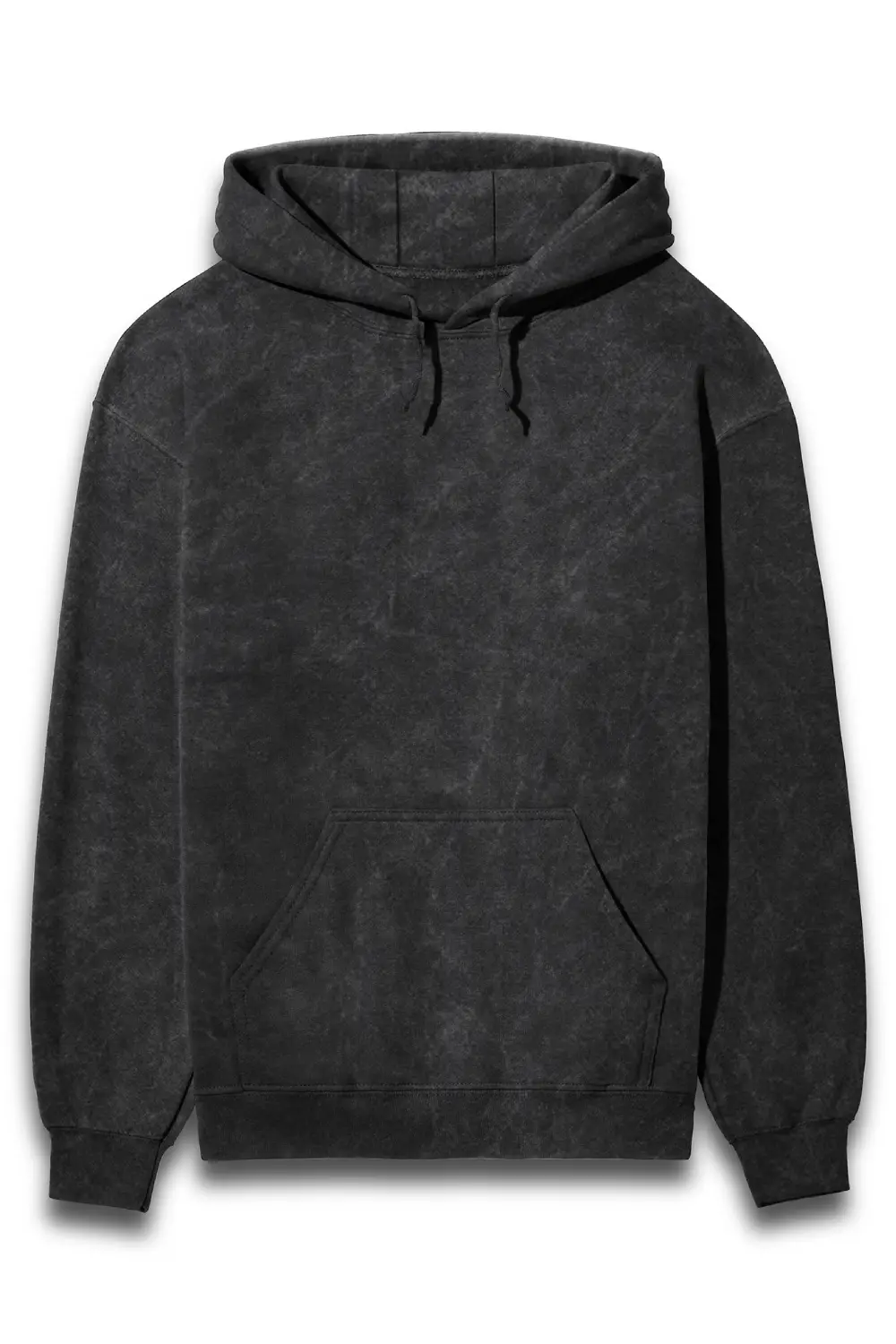 Acid Wash Hooded Sweatshirt Black