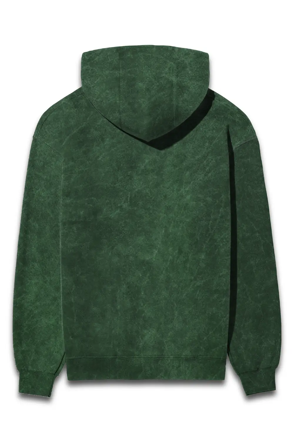 Acid Wash Hooded Sweatshirt Bottle Green - Image 2