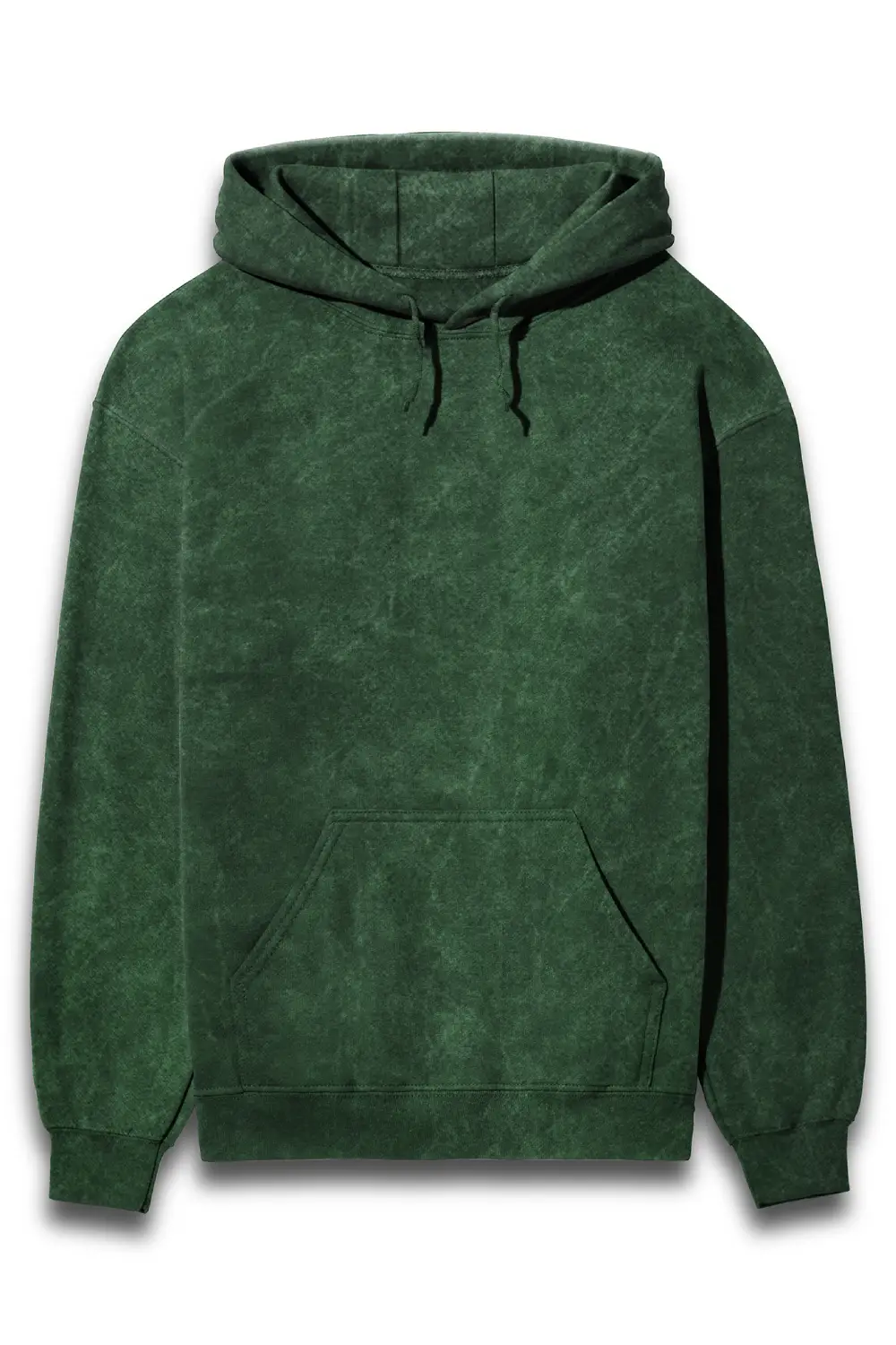 Acid Wash Hooded Sweatshirt Bottle Green