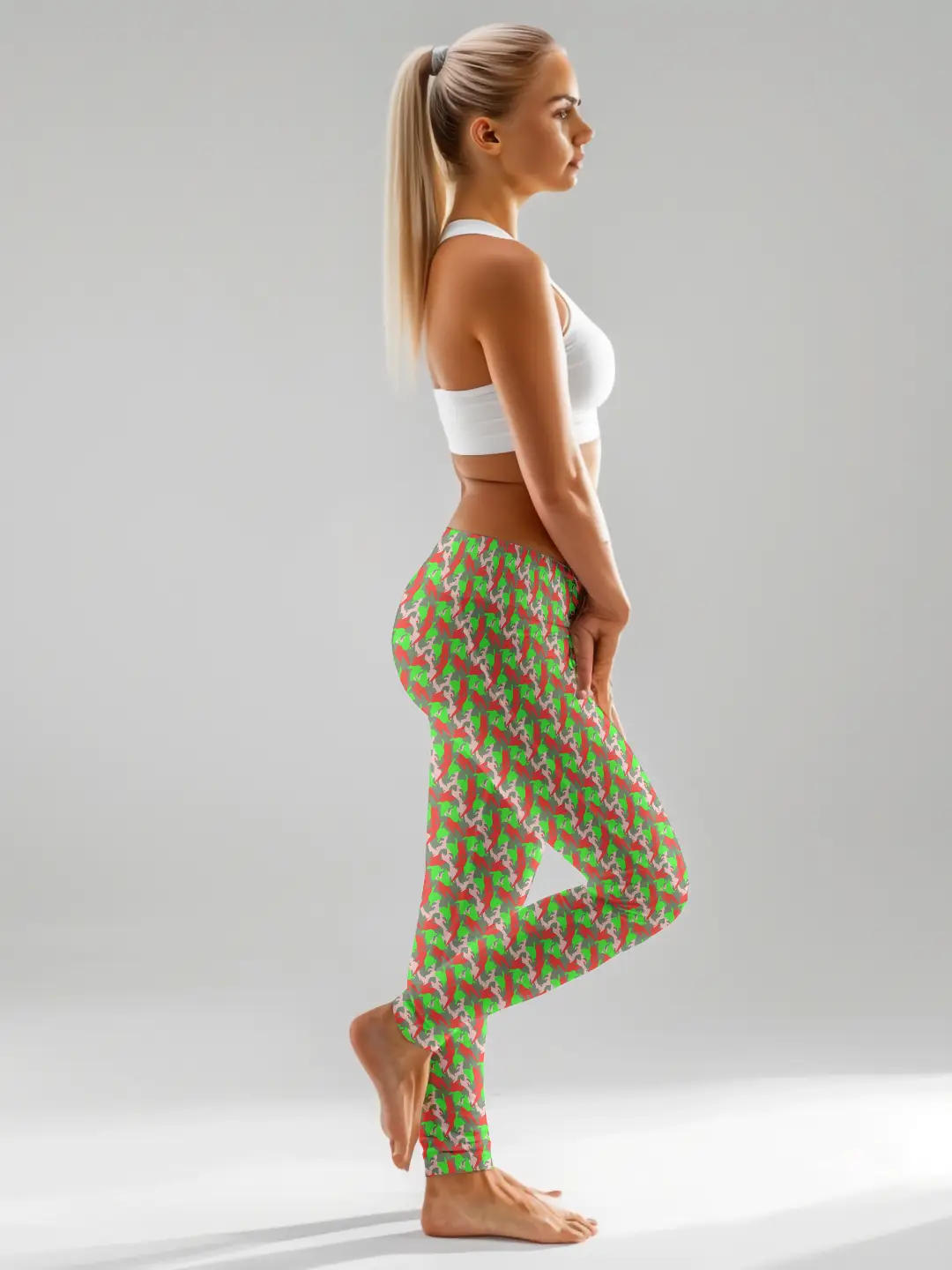 Vibrant Color Camouflage Green Women Leggings