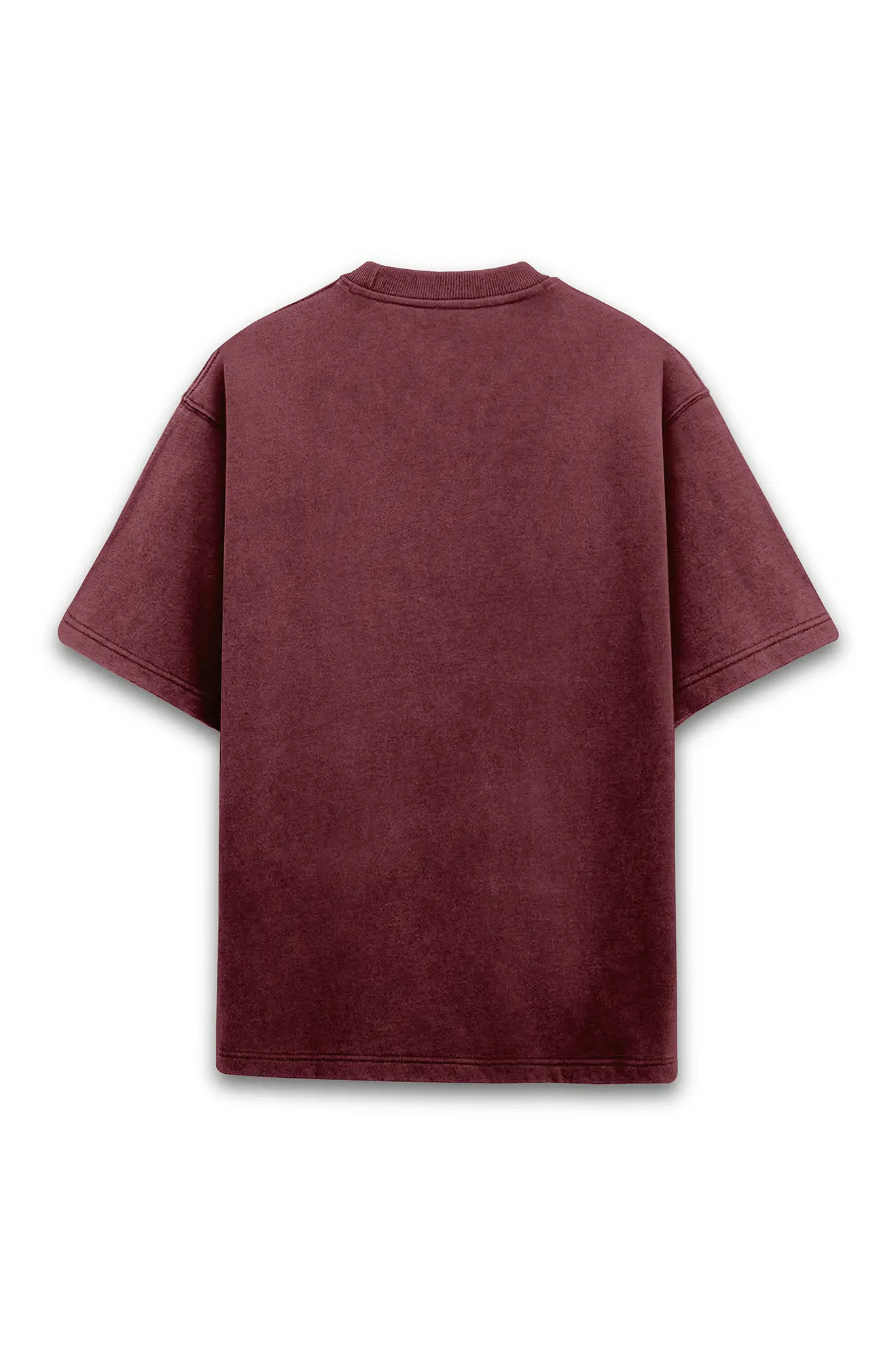 Acid Washed Oversized Classic T shirt Maroon - Image 2