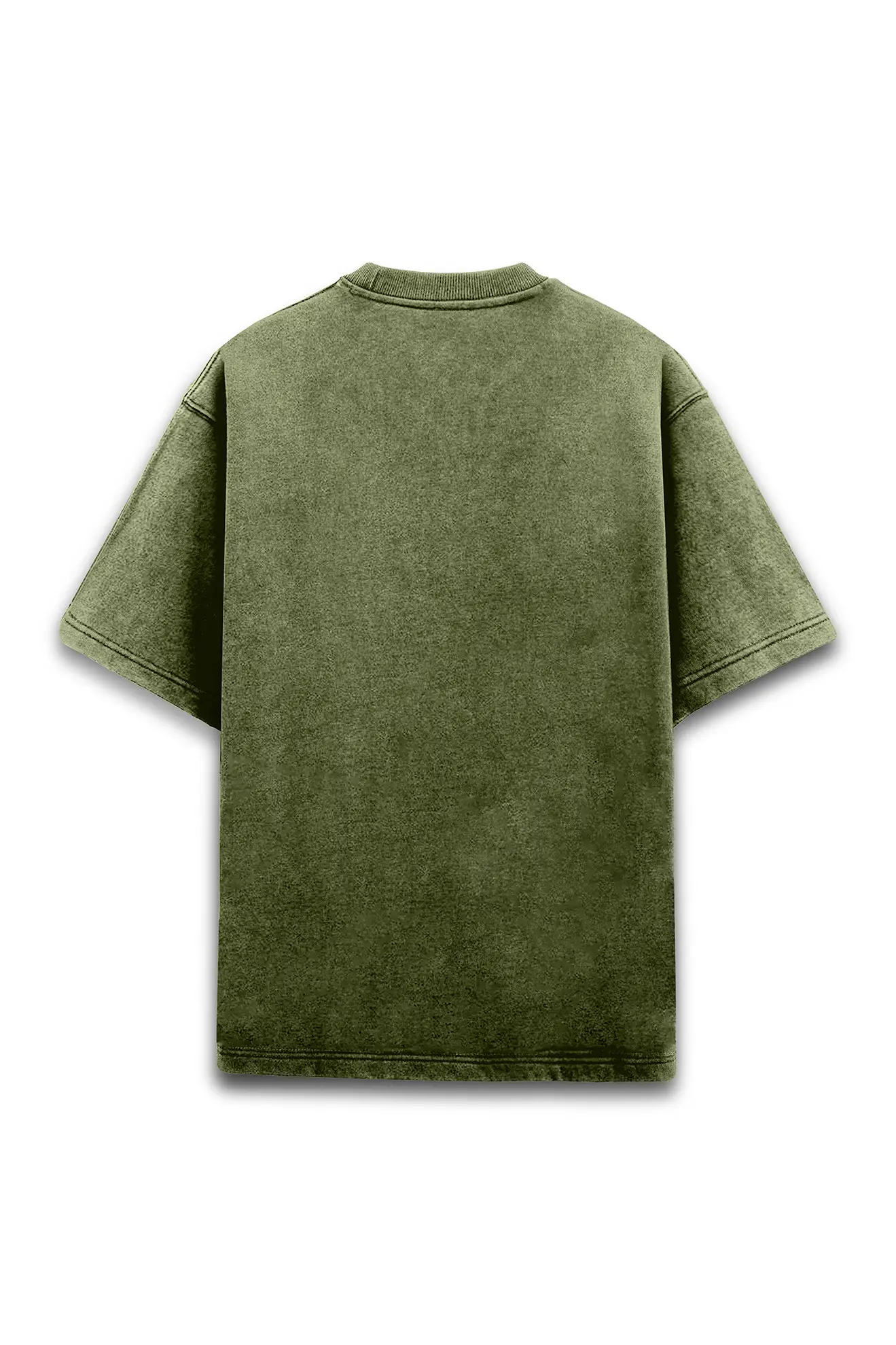 Acid Washed Oversized Classic T shirt Olive Green - Image 2