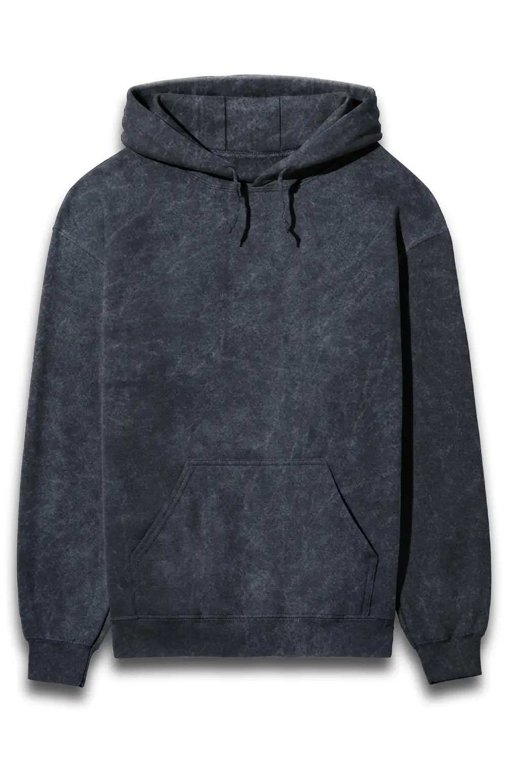 Acid Wash Hooded Sweatshirt Navy Blue