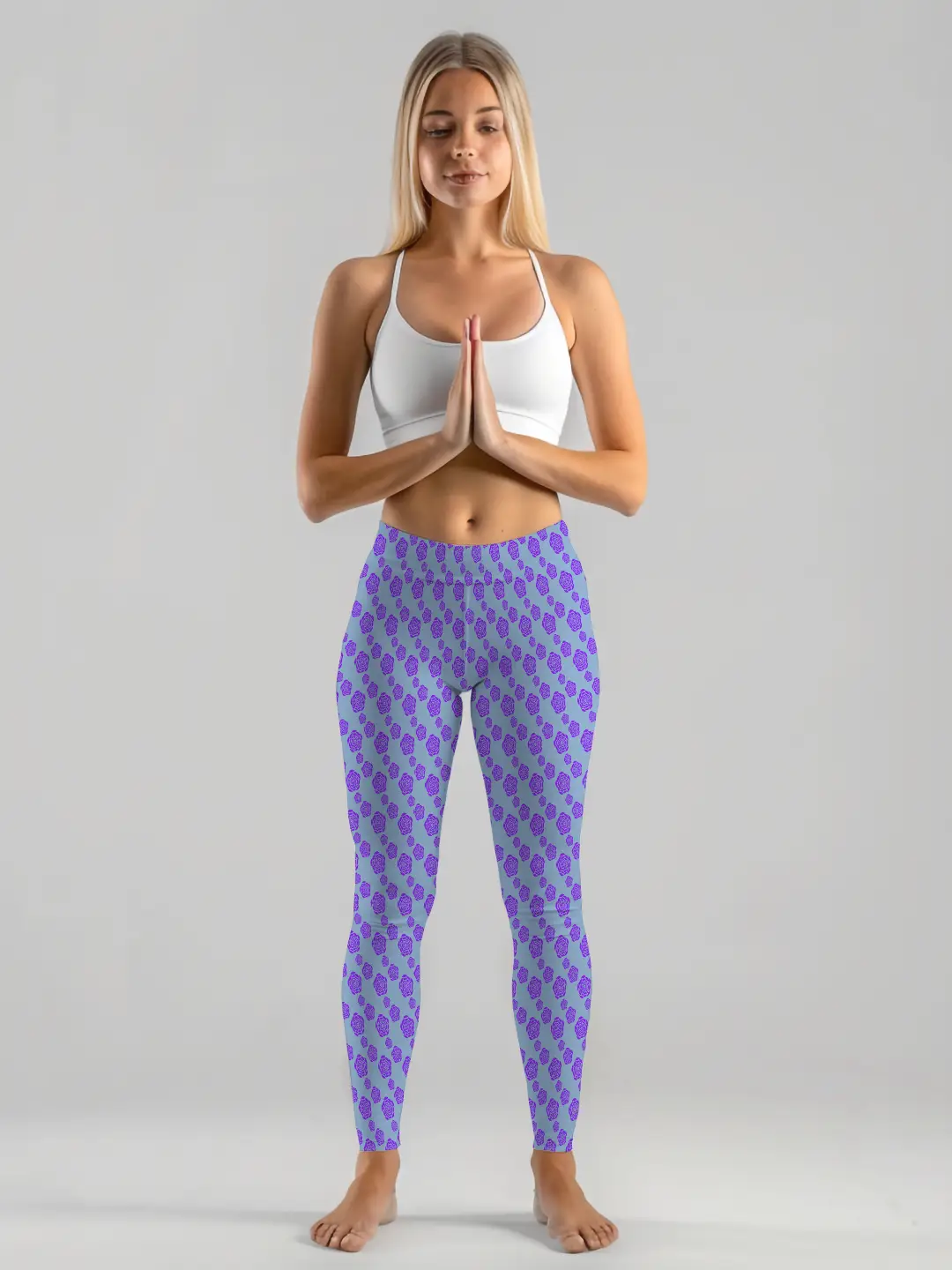 Floral Purple Women Leggings - Image 2