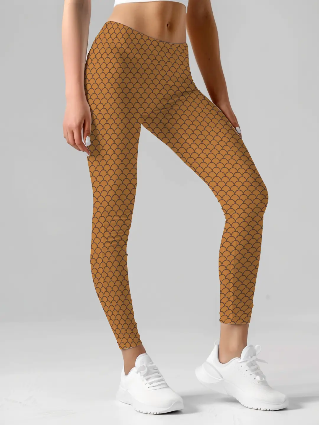 Shells Prints Brown Women Leggings - Image 4