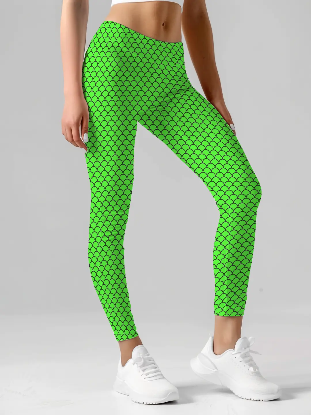 Shells Prints Mint Green Women Leggings - Image 4