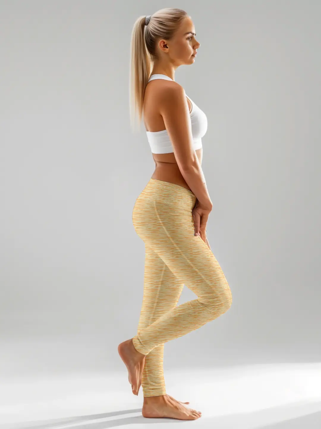 3/4 Casual Creamy Women Leggings