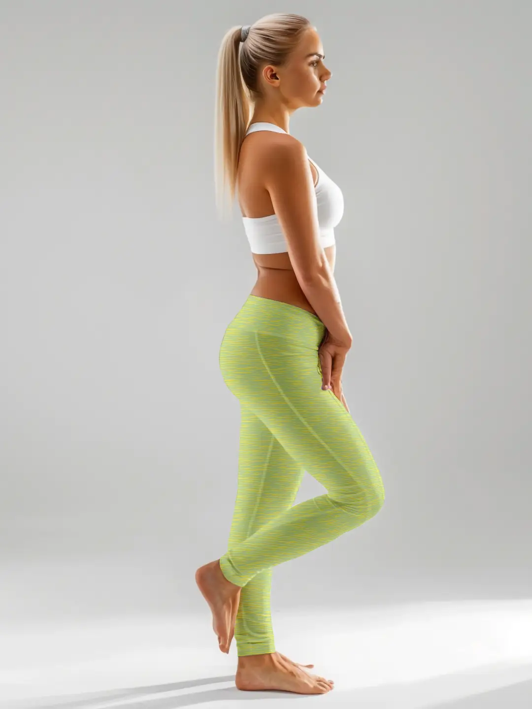 3/4 Casual Teal Women Leggings - Image 4