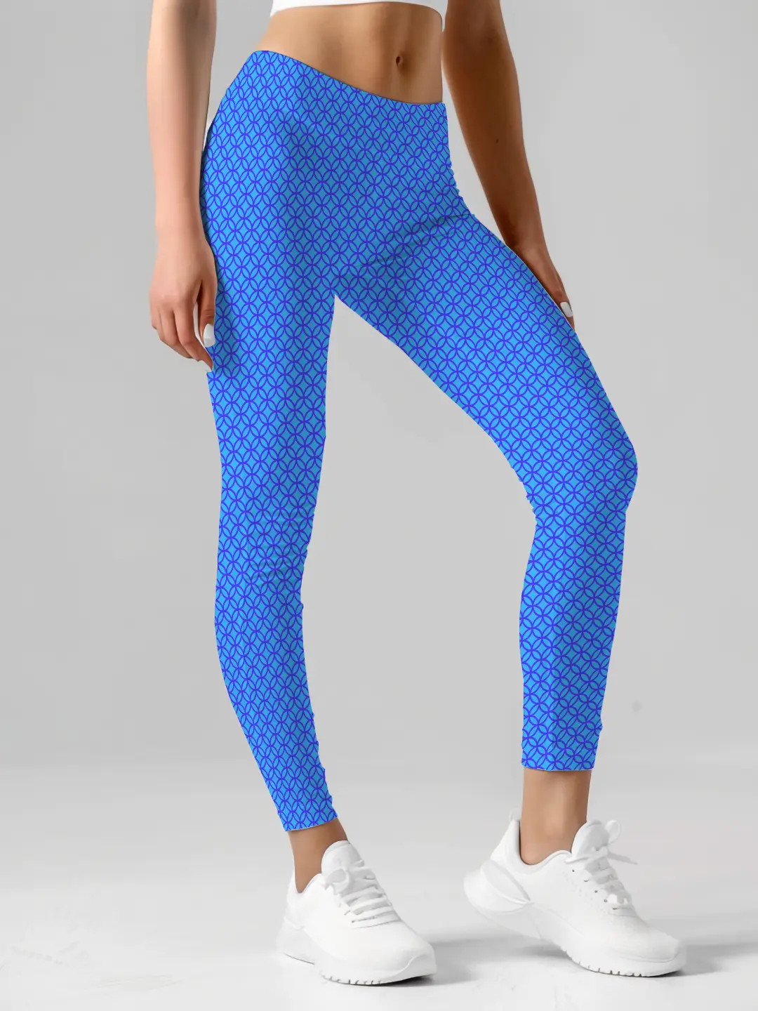 Jali Print Blue Women Leggings