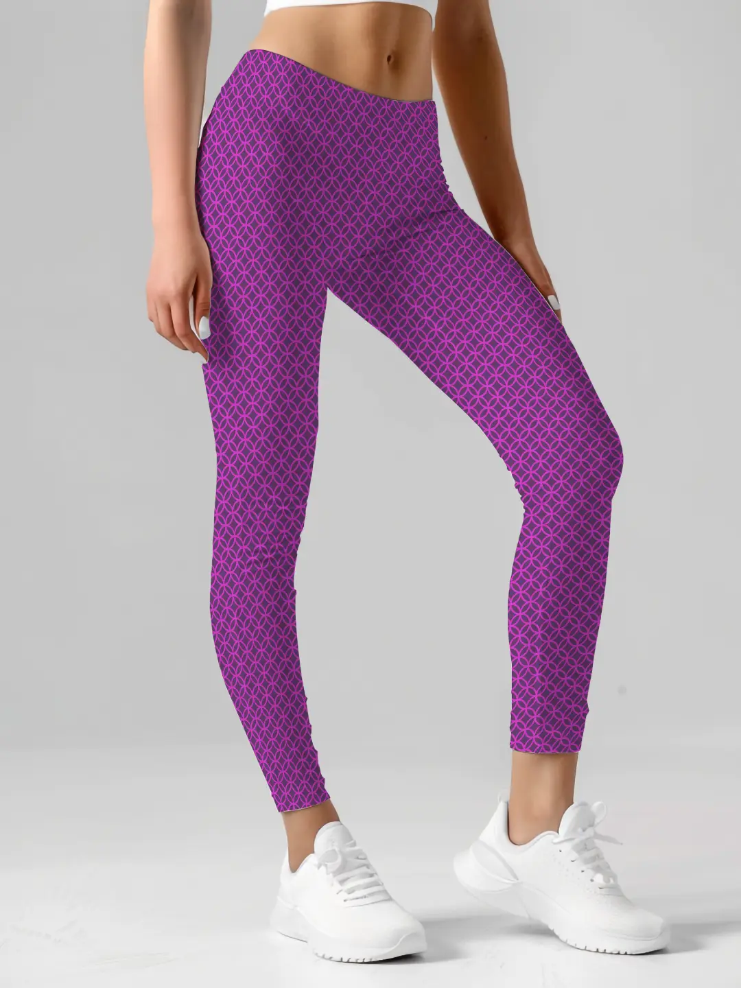 Jali Print Purple Women Leggings