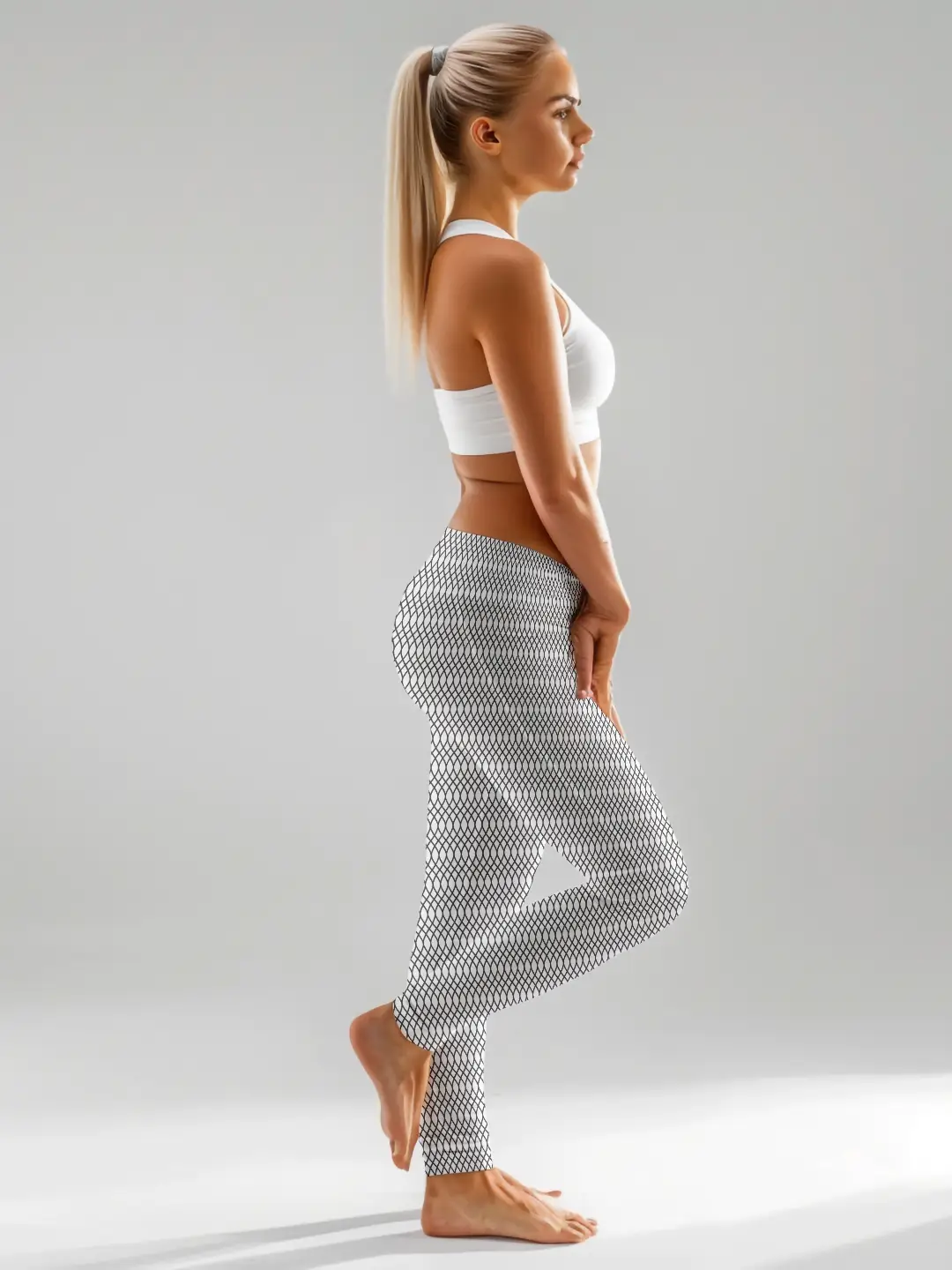 Stretchable Premium Elastane Lycra White Women Leggings - Image 3