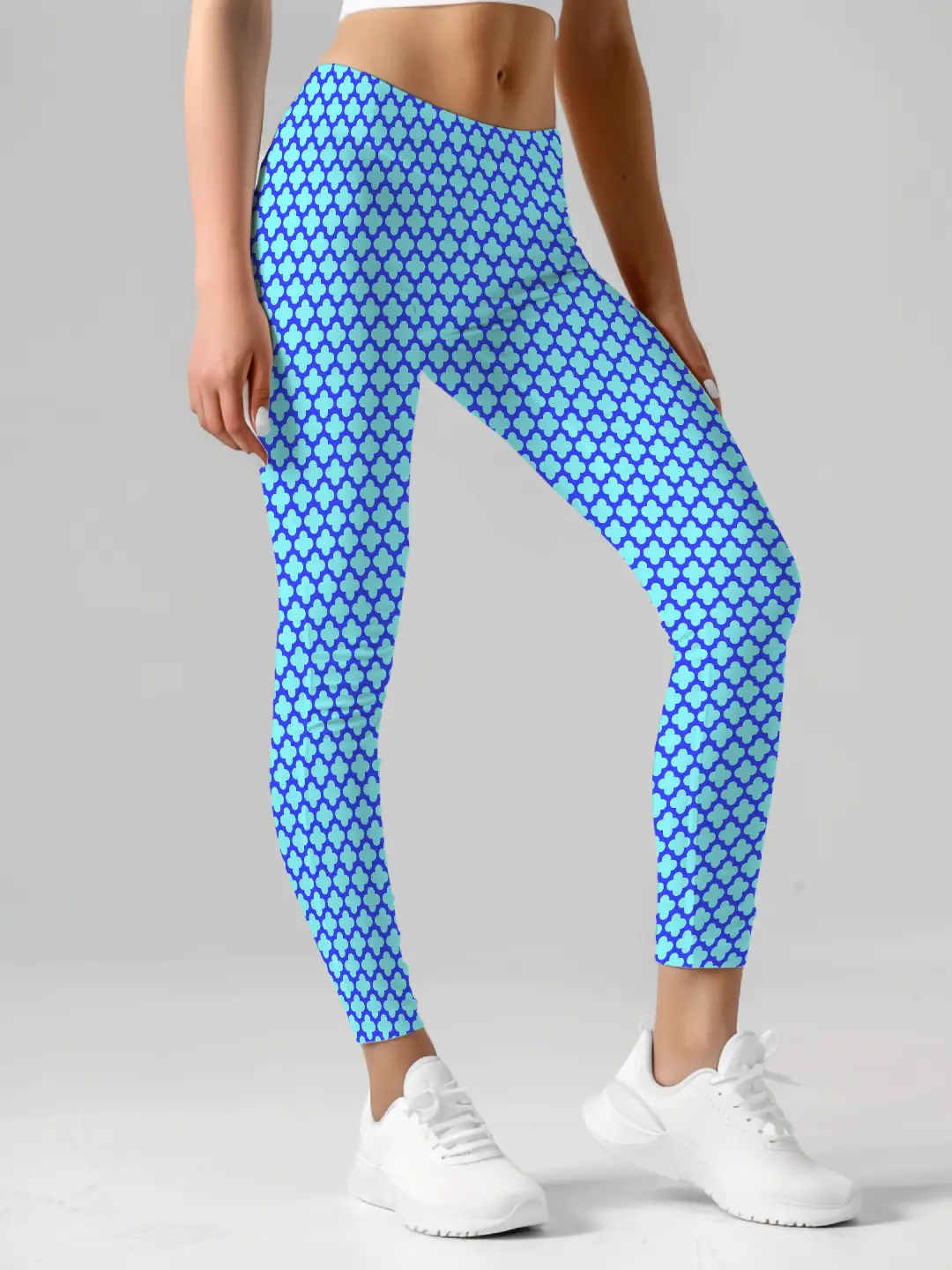Casual Abstract Print Blue Women Leggings - Image 2
