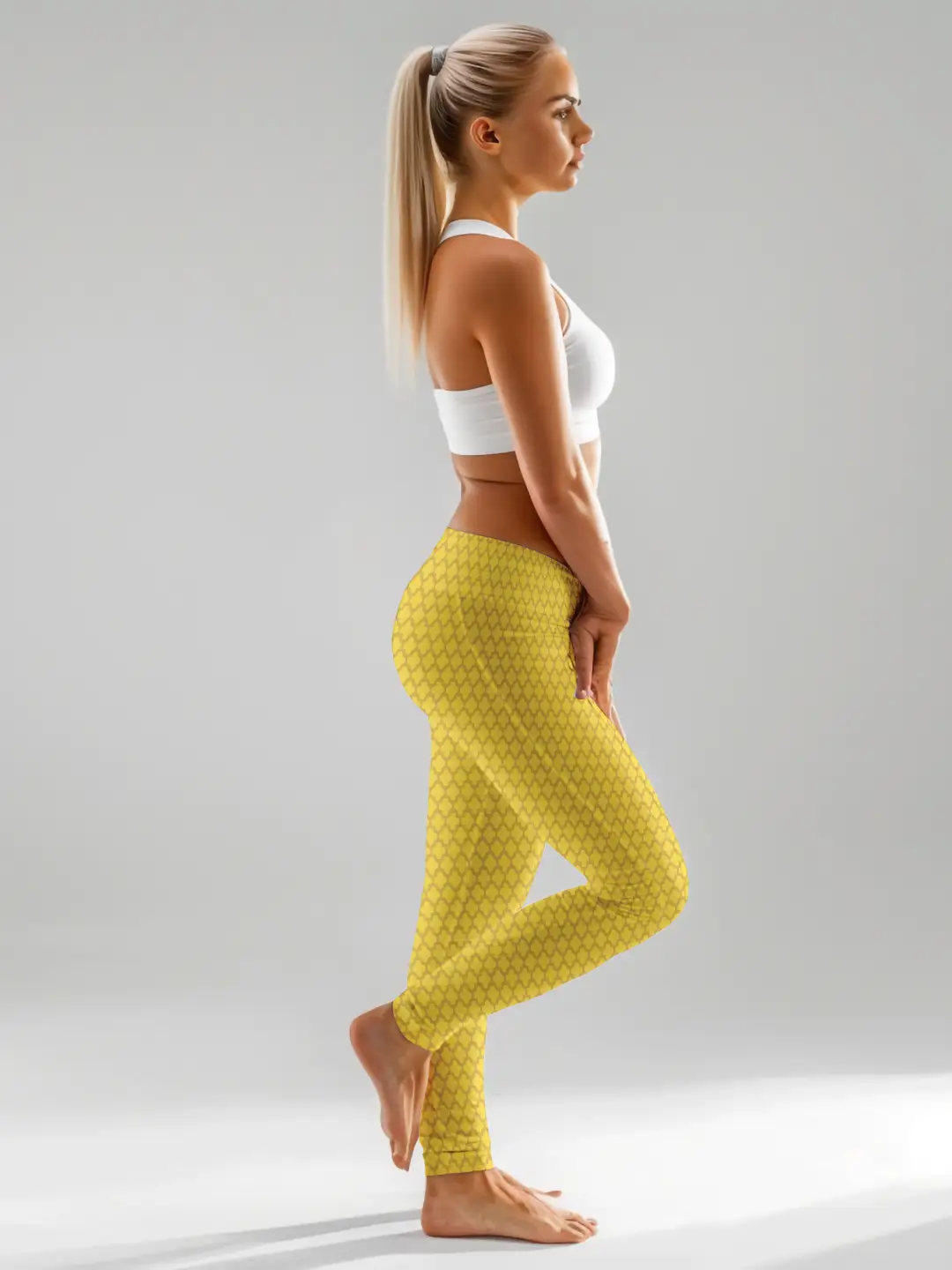 Casual Abstract Print Yellow Women Leggings