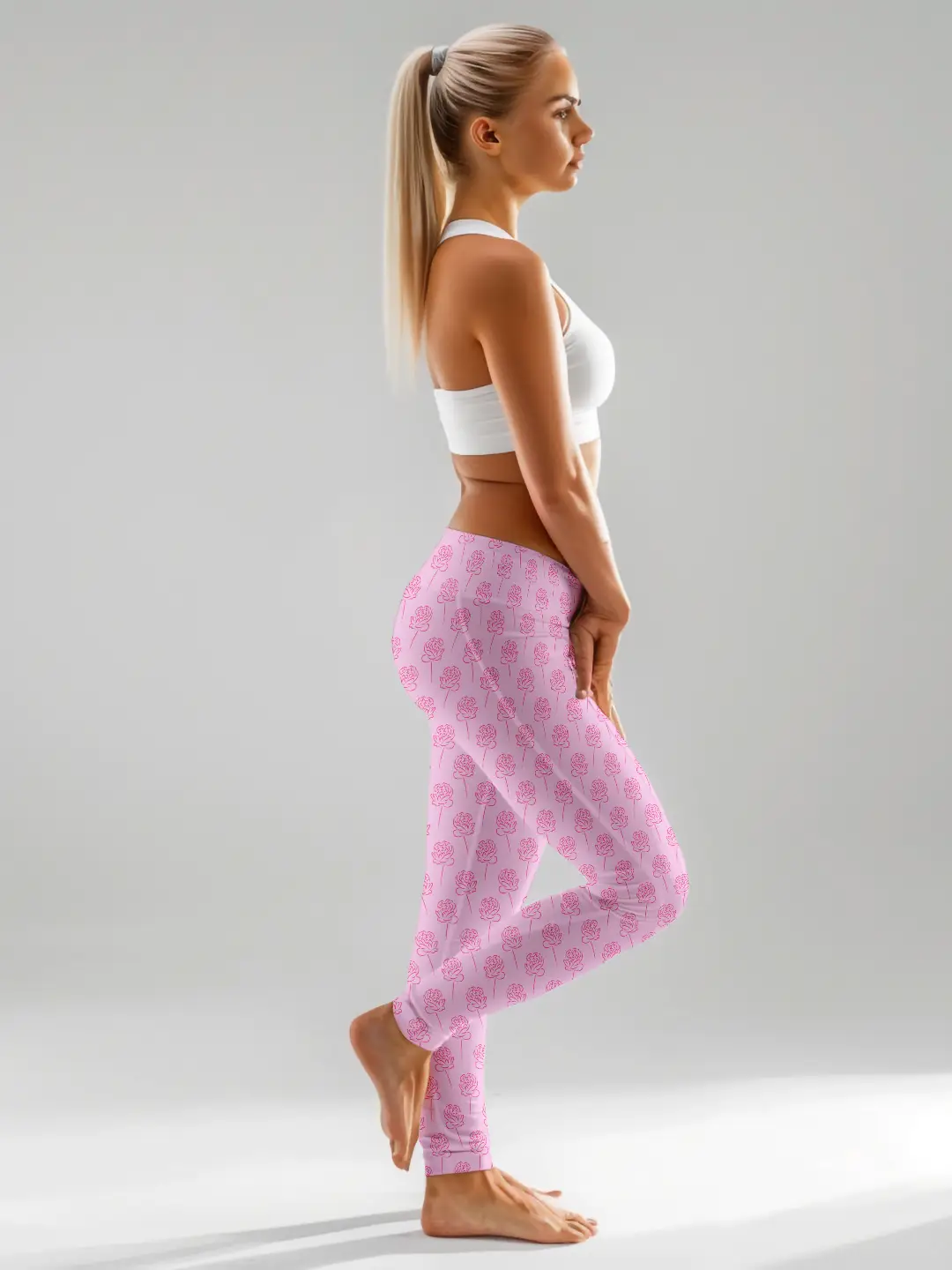 Roses Pink Women Leggings - Image 3