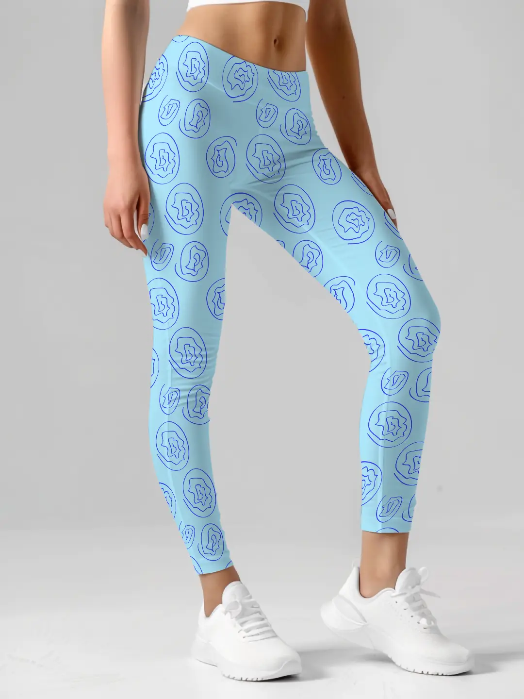 Blue Floral Women Leggings