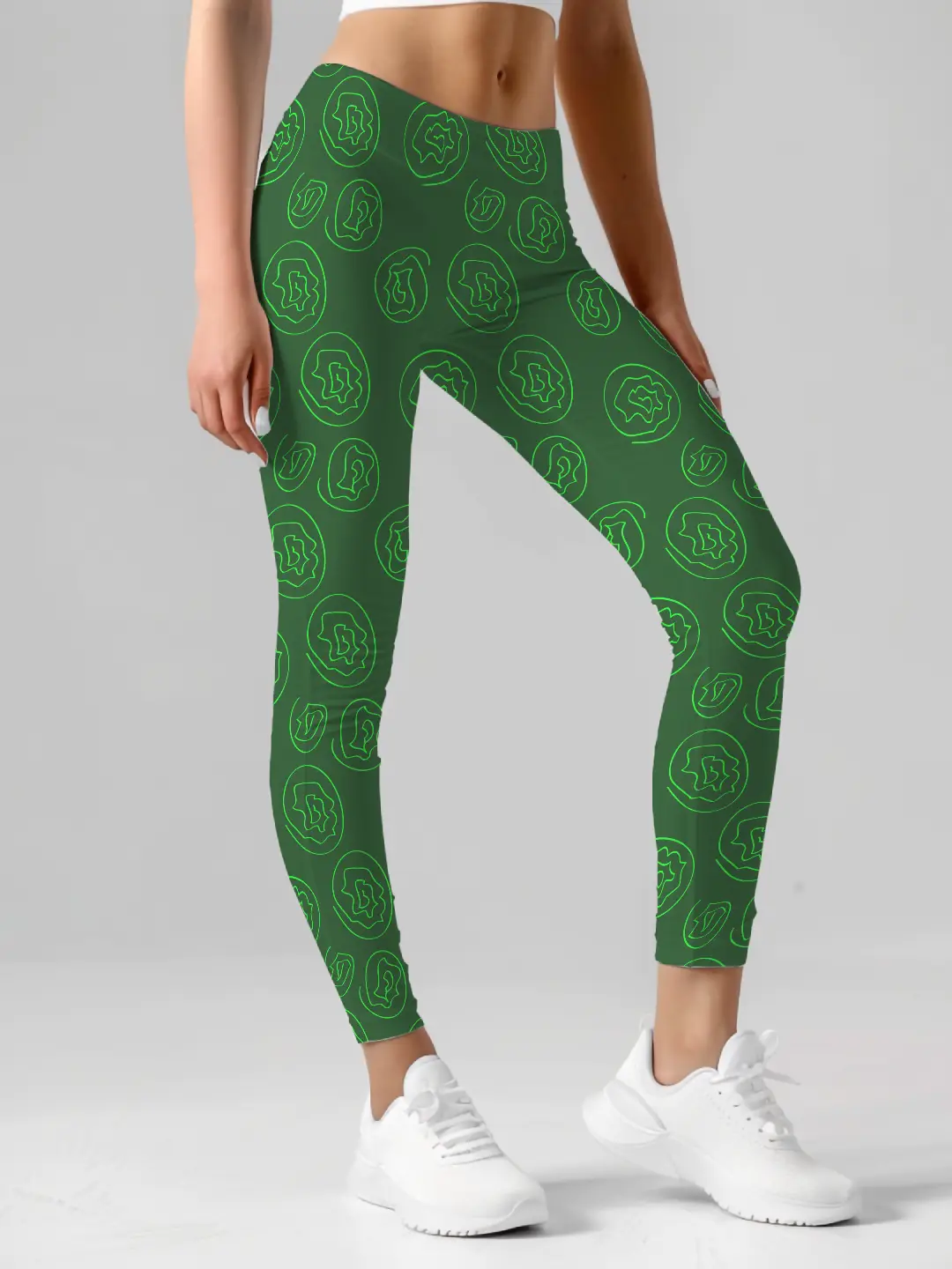Floral Green Printed Casual Women Leggings