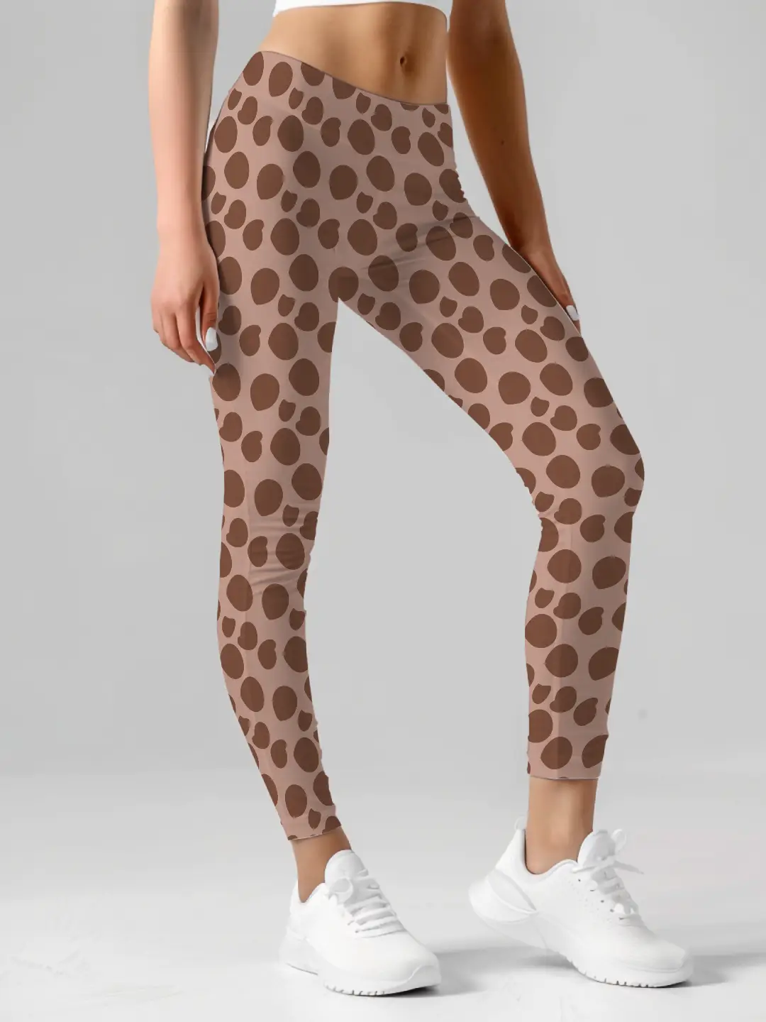 Polka Dots Brown Women Leggings