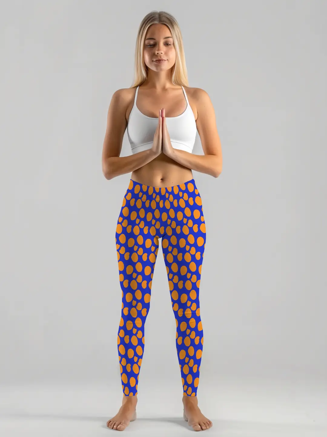 Polka Dots Blue Women Leggings - Image 3