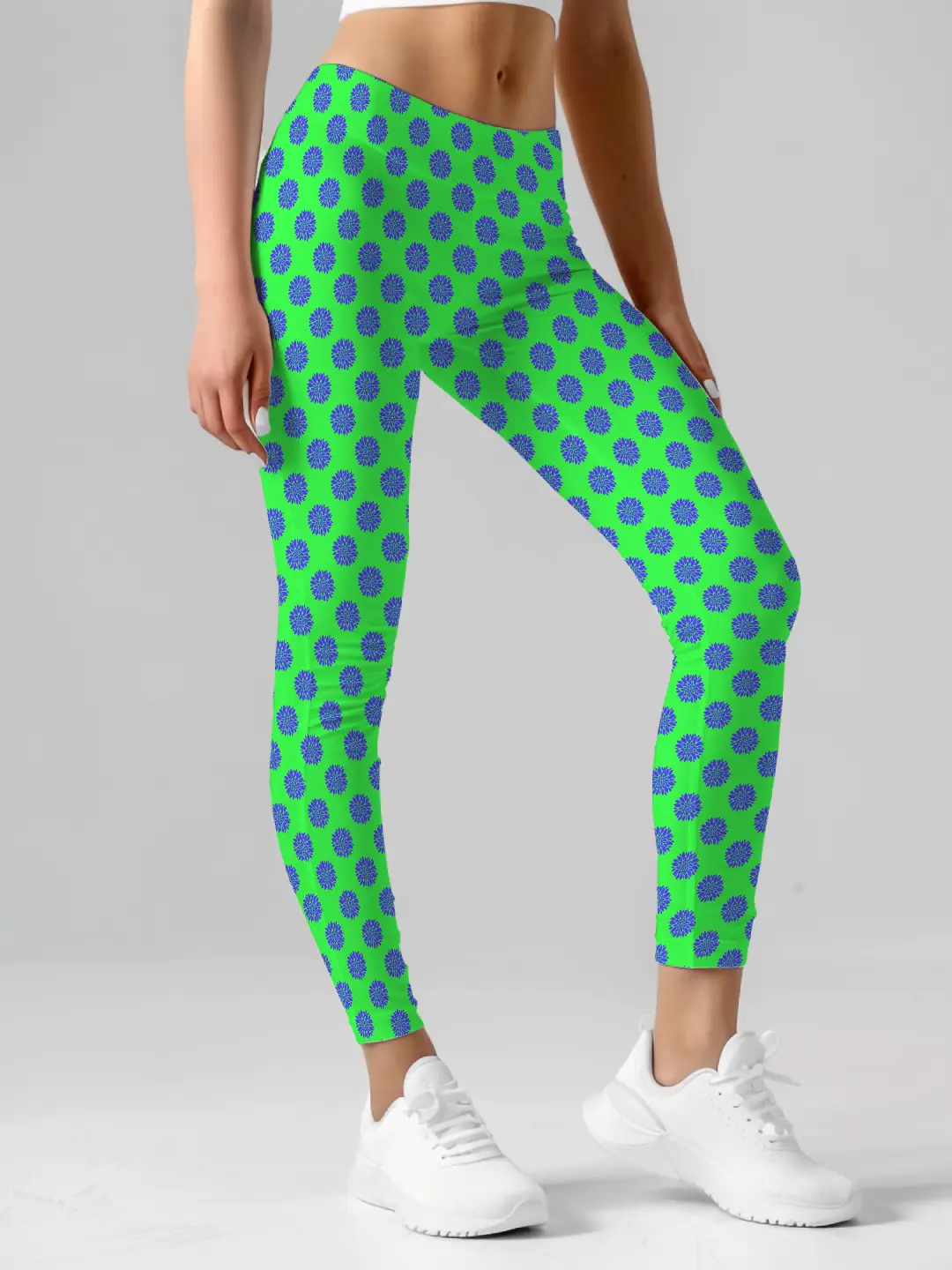 Flower Prints Green Women Leggings