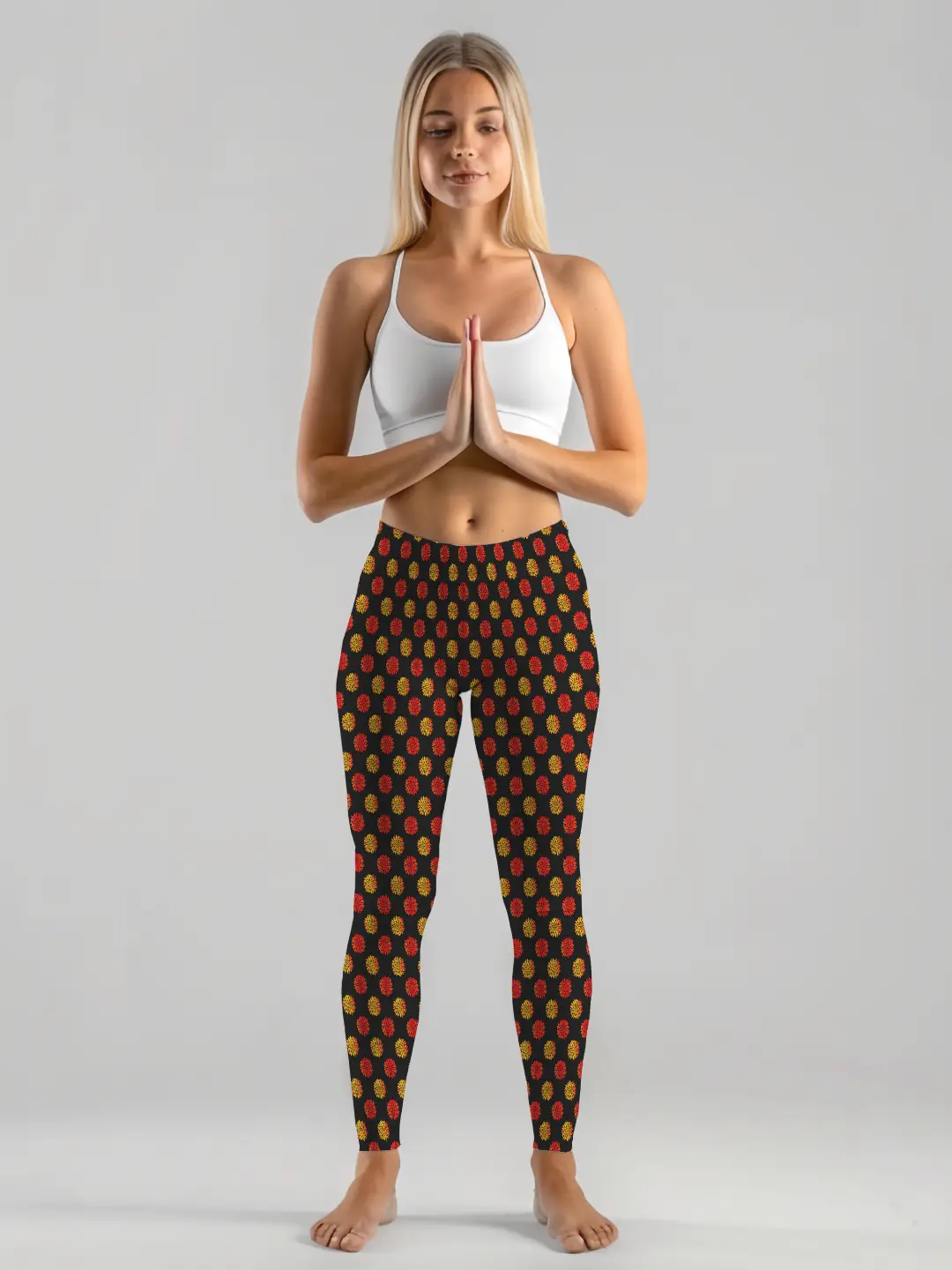 Flower Colorful Print Women Leggings - Image 2