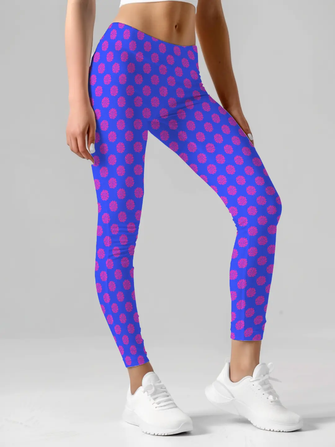Flower Prints Blue Women Leggings