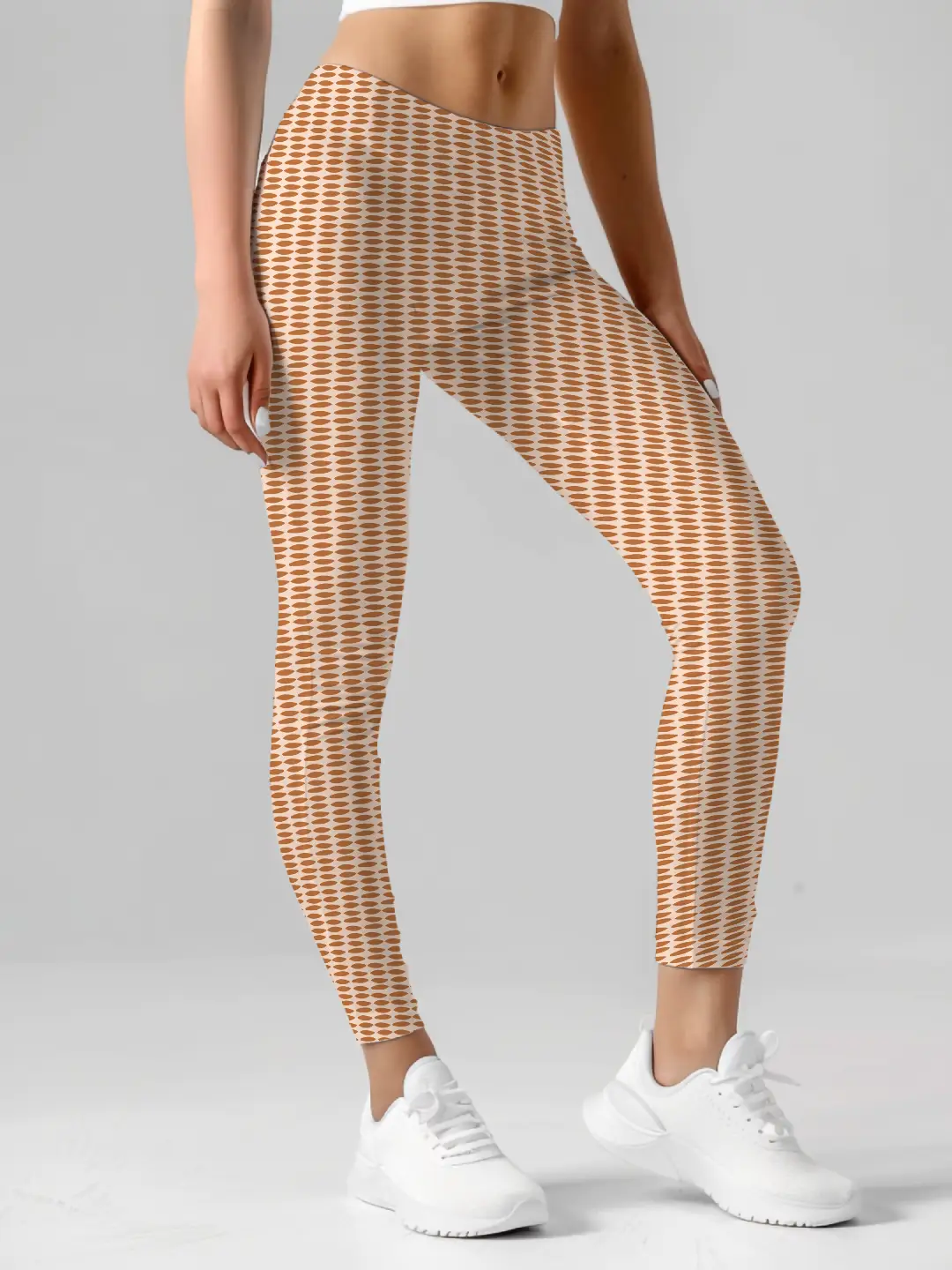Pebbles Print Brown Women Leggings