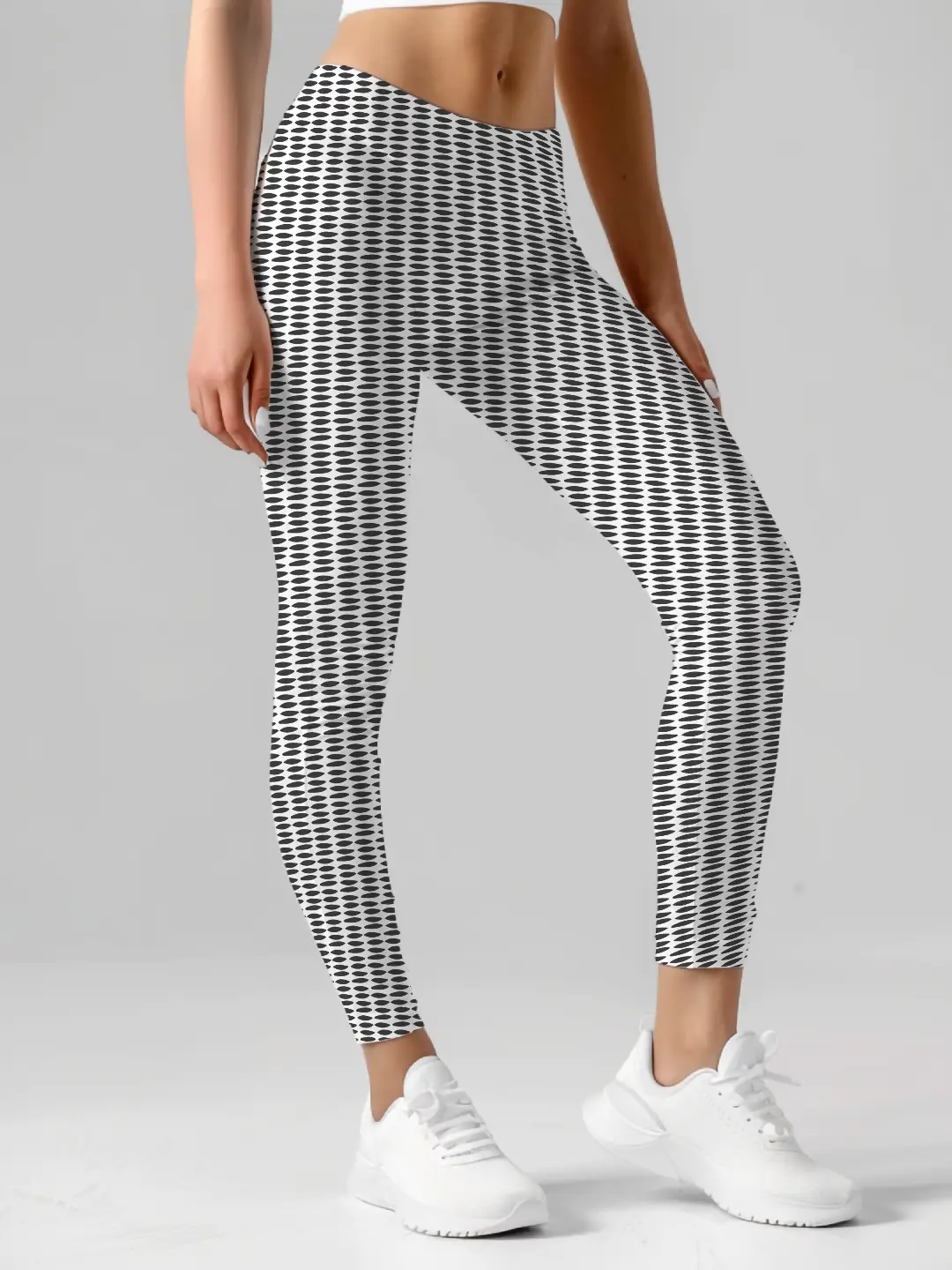 Pebbles Print White Women Leggings