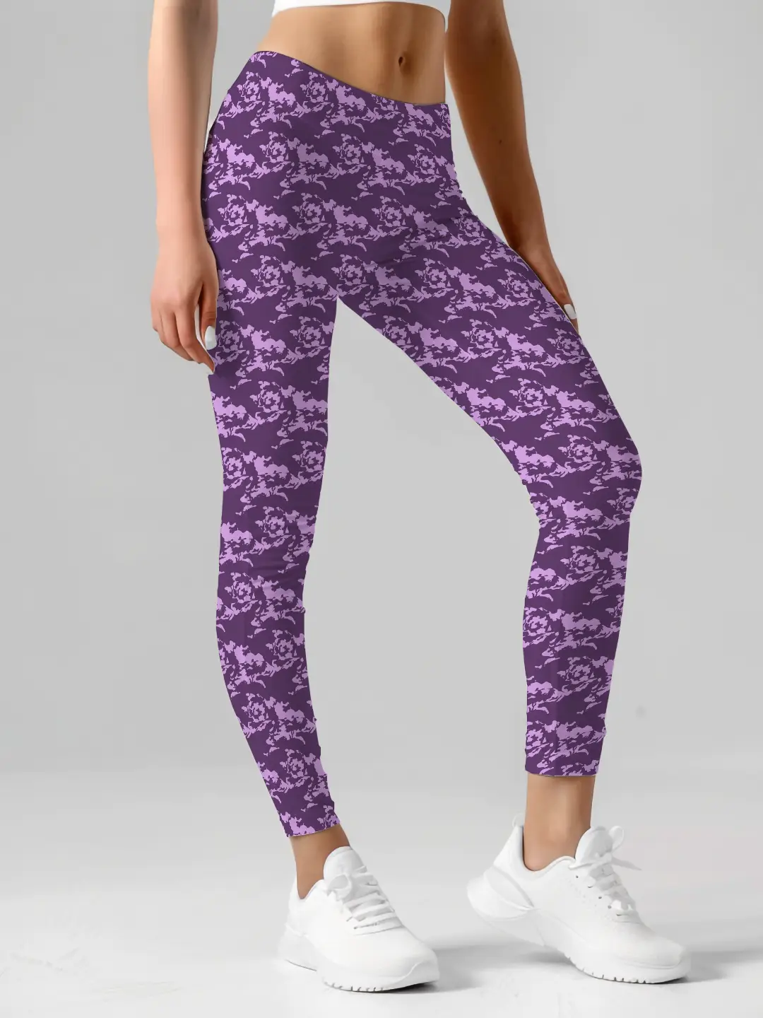 Purple Camouflage Women Leggings