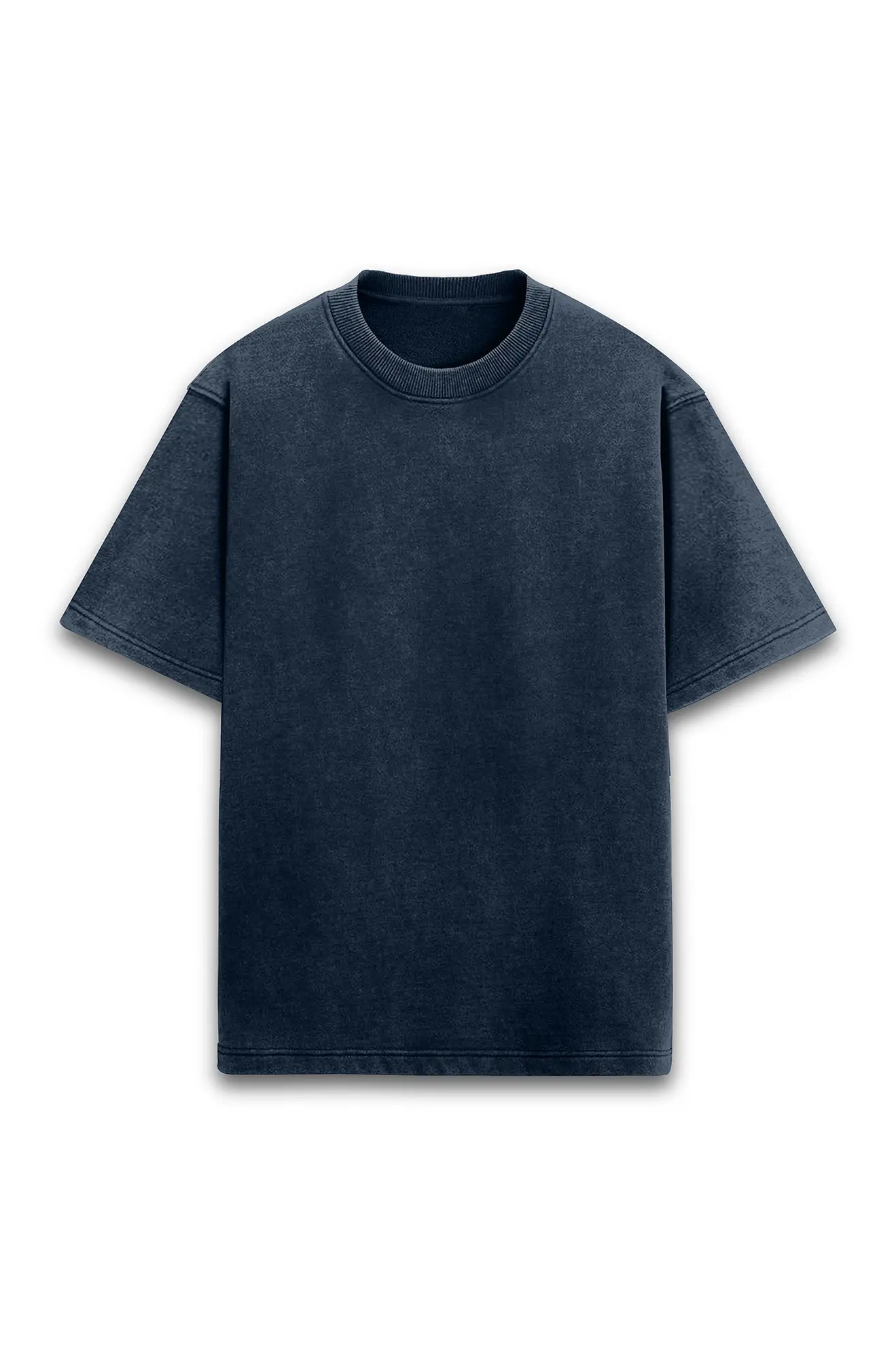 Acid Washed Oversized Classic T shirt Navy Blue
