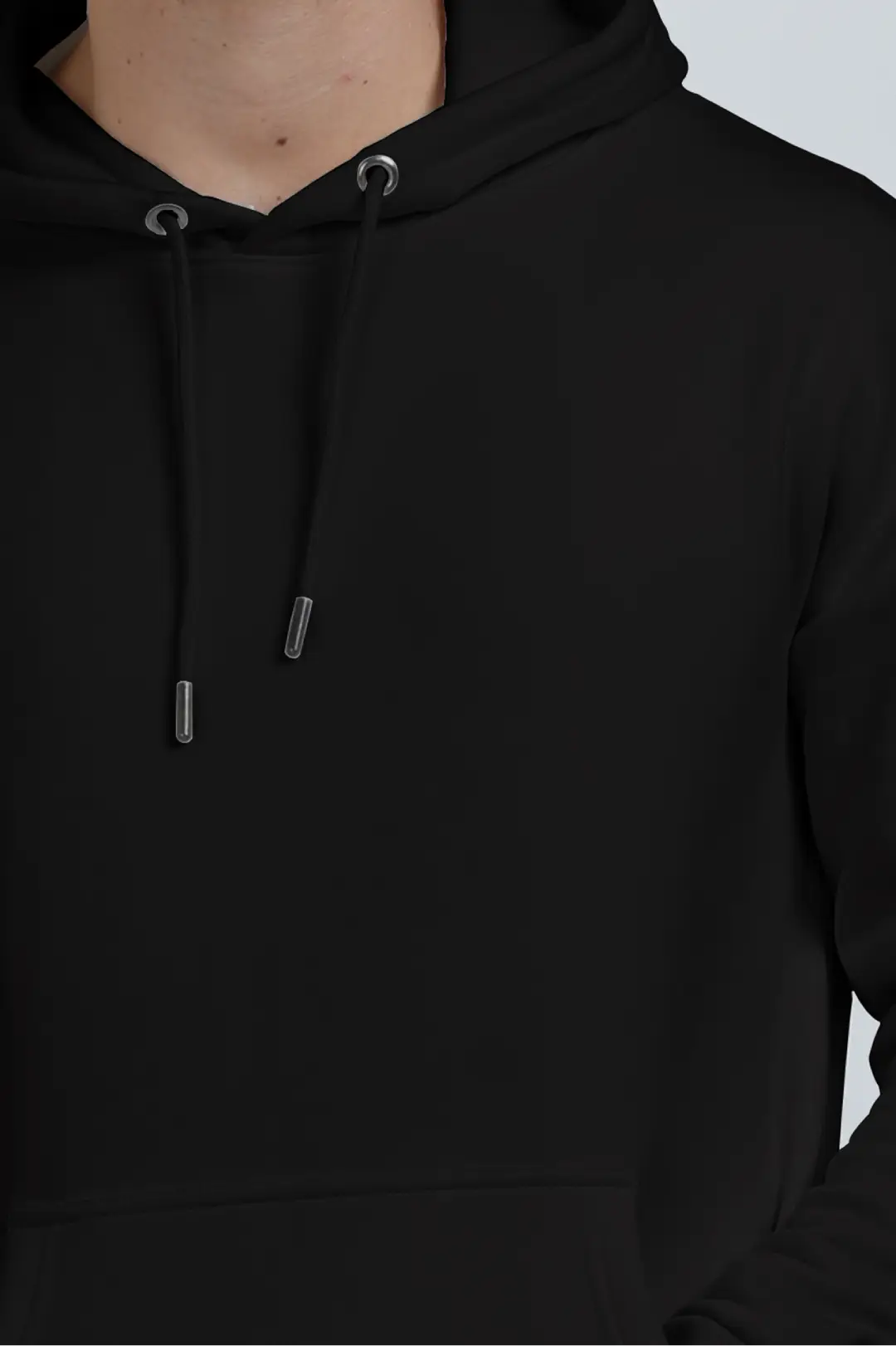 Black Cotton Blend Pullover Style Oversized Hooded Sweatshirt - Image 3