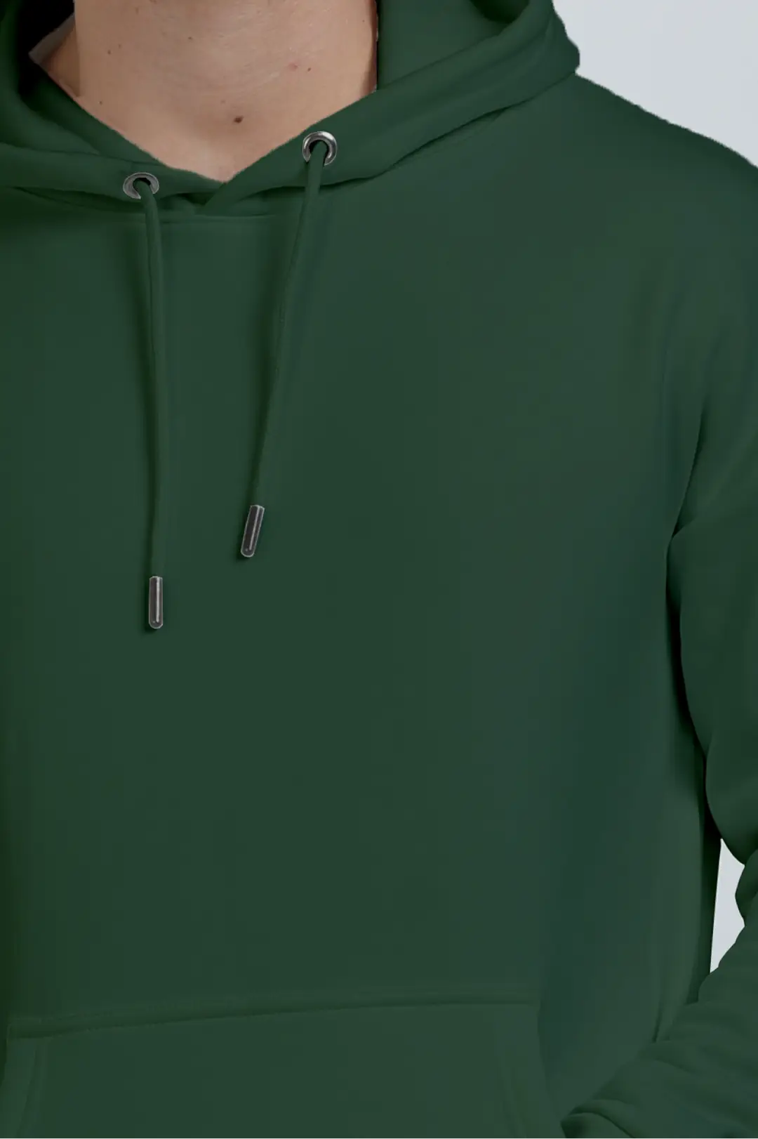 Bottle Green Cotton Blend Pullover Style Oversized Hooded Sweatshirt - Image 3