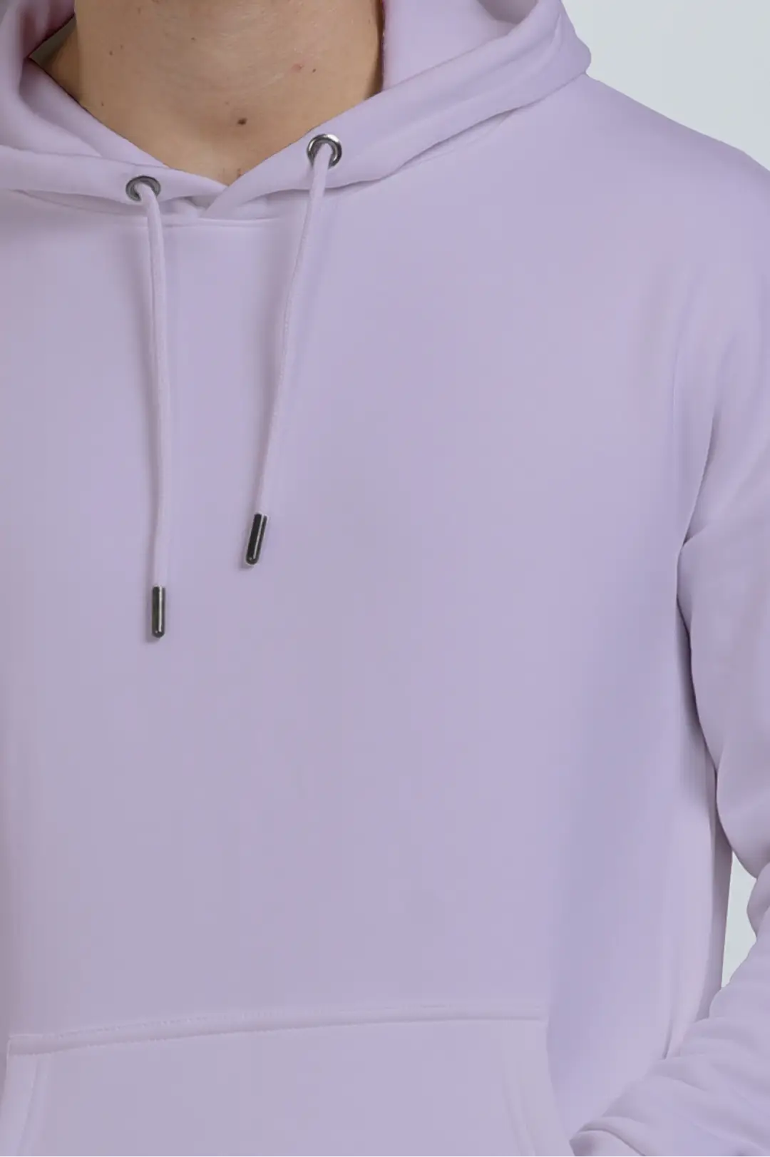 Lavender Cotton Blend Pullover Style Oversized Hooded Sweatshirt - Image 3