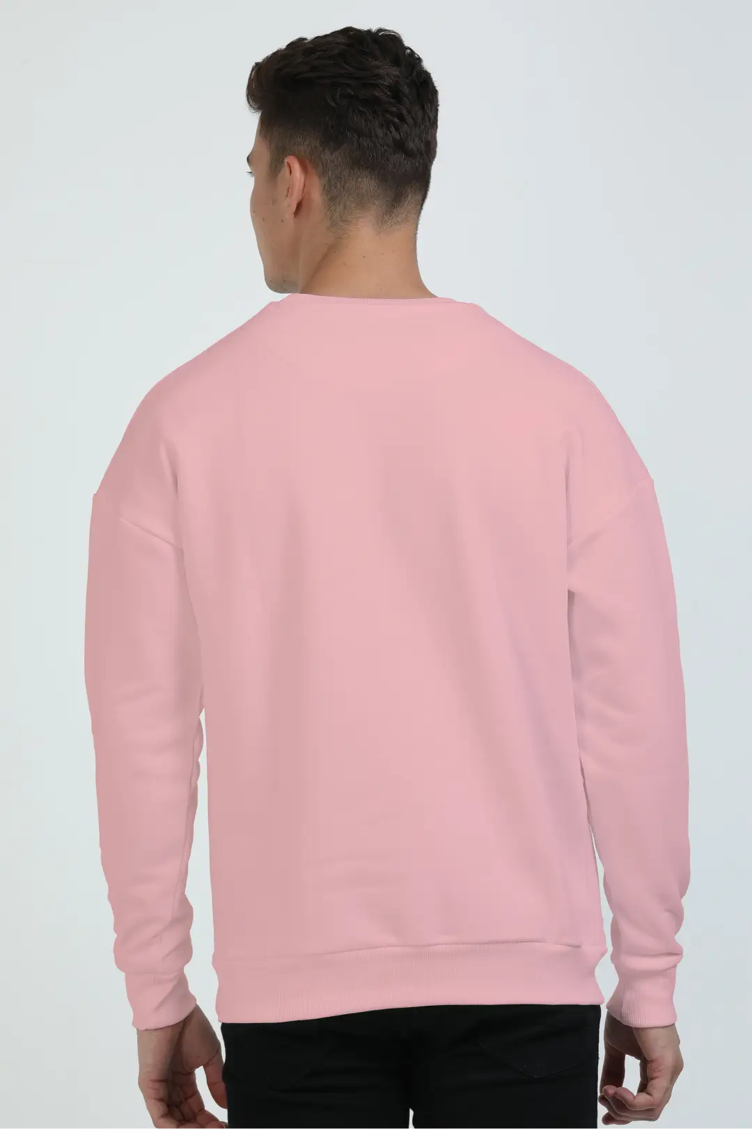 Light Baby Pink Cotton Blend Heavy Oversized Sweatshirt - Image 3
