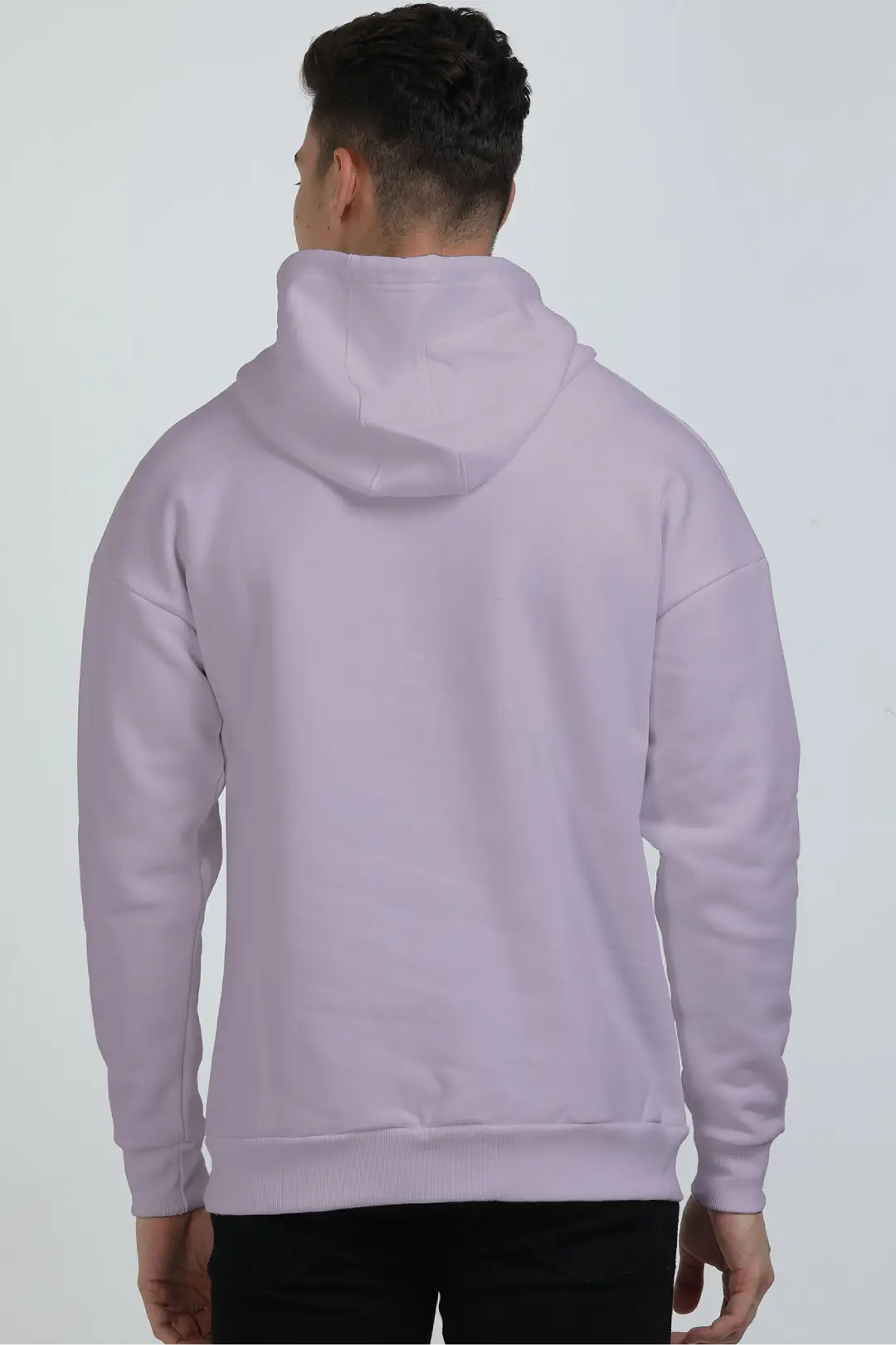 Lavender Cotton Blend Pullover Style Oversized Hooded Sweatshirt - Image 2
