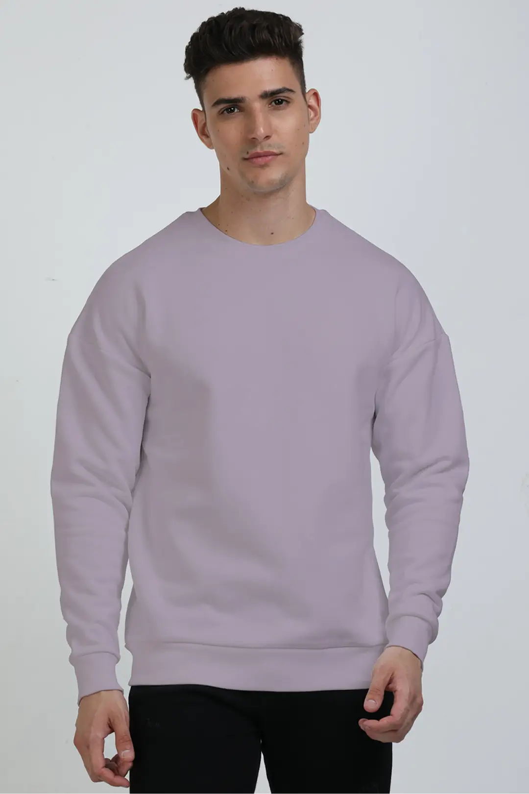 Lavender Cotton Blend Heavy Oversized Sweatshirt