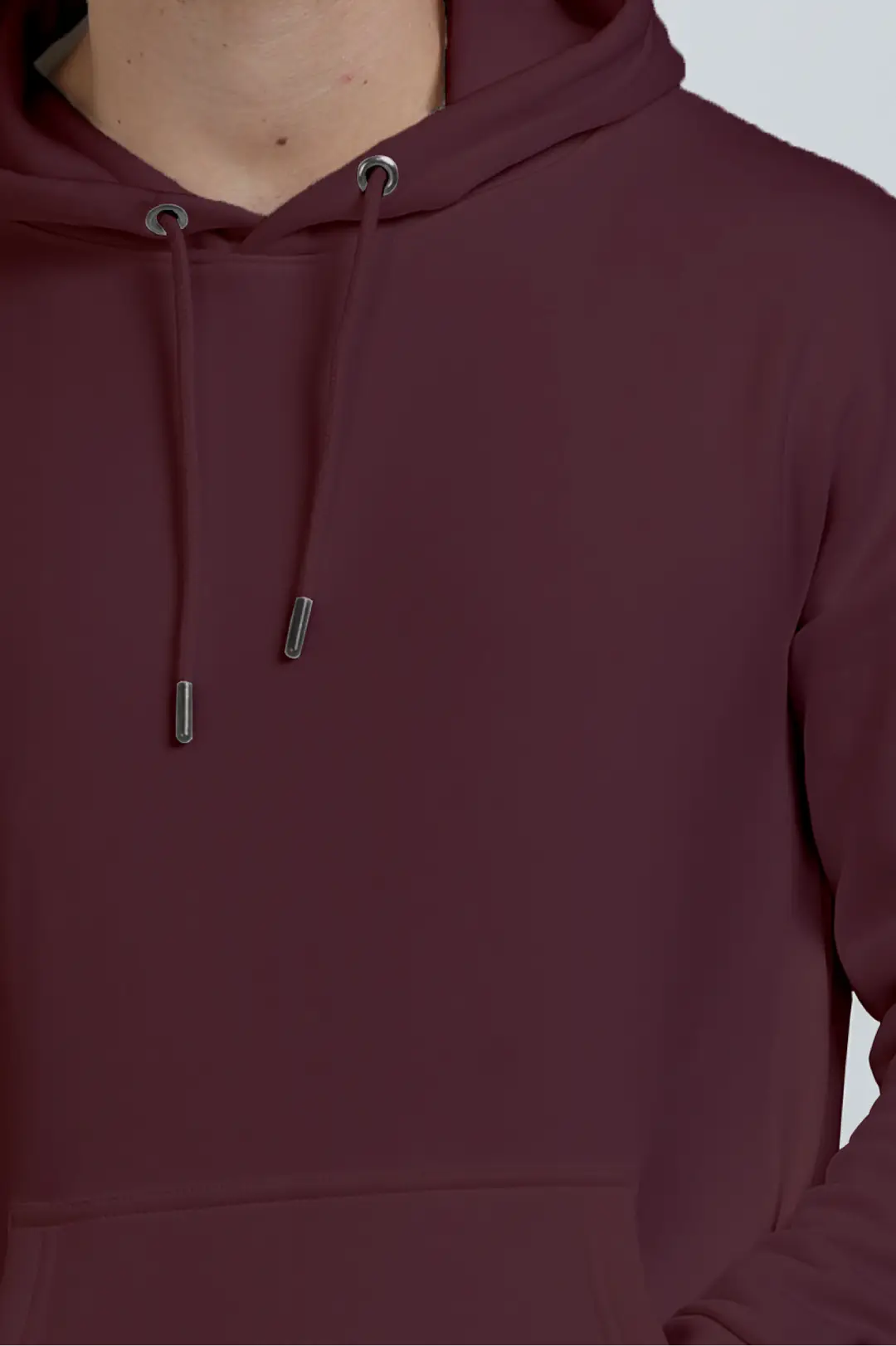 Maroon Cotton Blend Pullover Style Oversized Hooded Sweatshirt - Image 3