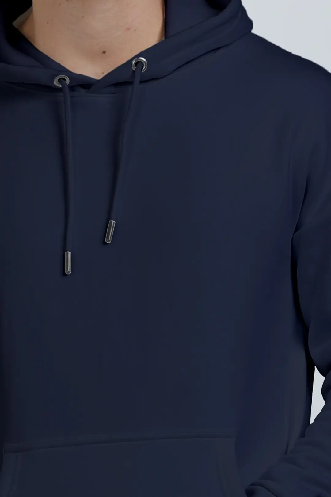 Navy Blue Cotton Blend Pullover Style Oversized Hooded Sweatshirt - Image 3
