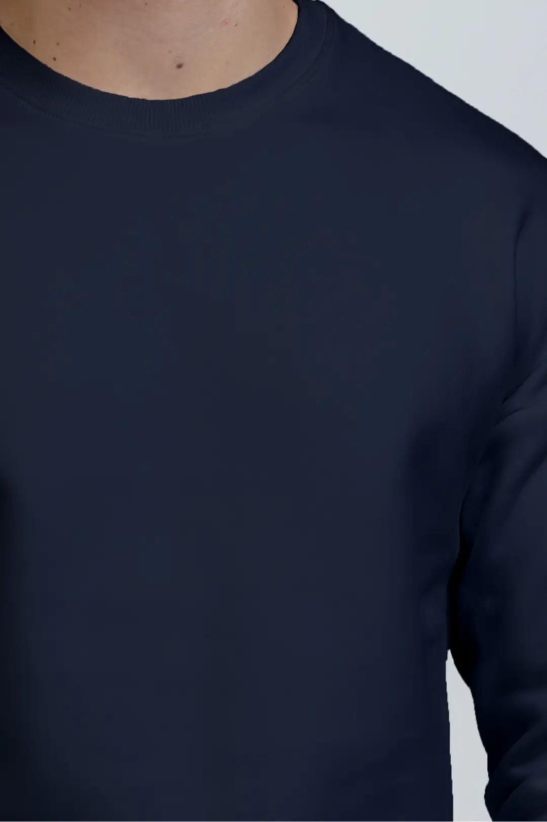 Navy Blue Cotton Blend Heavy Oversized Sweatshirt - Image 3